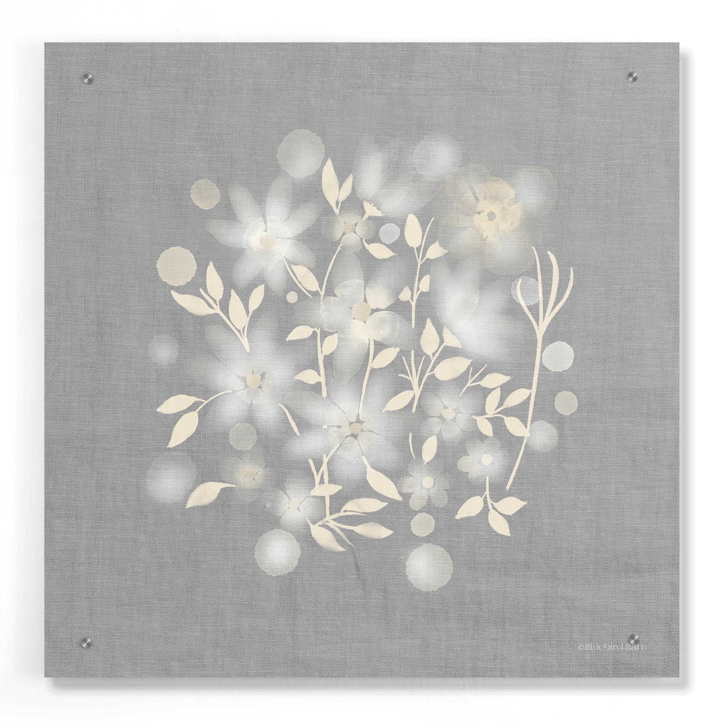 Epic Art 'Flower Bunch on Linen III' by Bluebird Barn, Acrylic Glass Wall Art,24x24