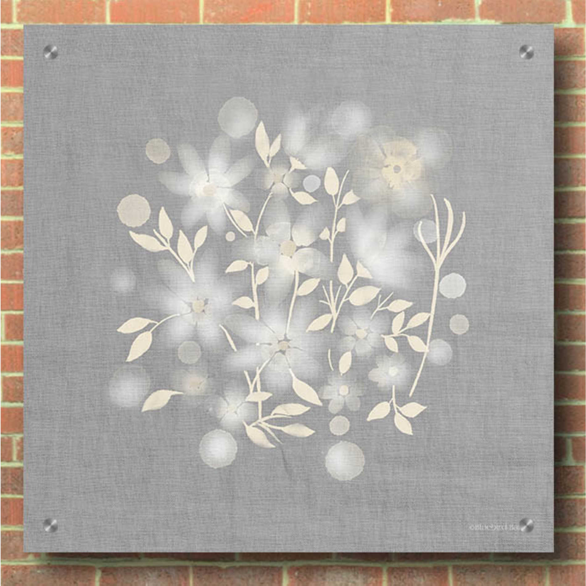 Epic Art 'Flower Bunch on Linen III' by Bluebird Barn, Acrylic Glass Wall Art,36x36