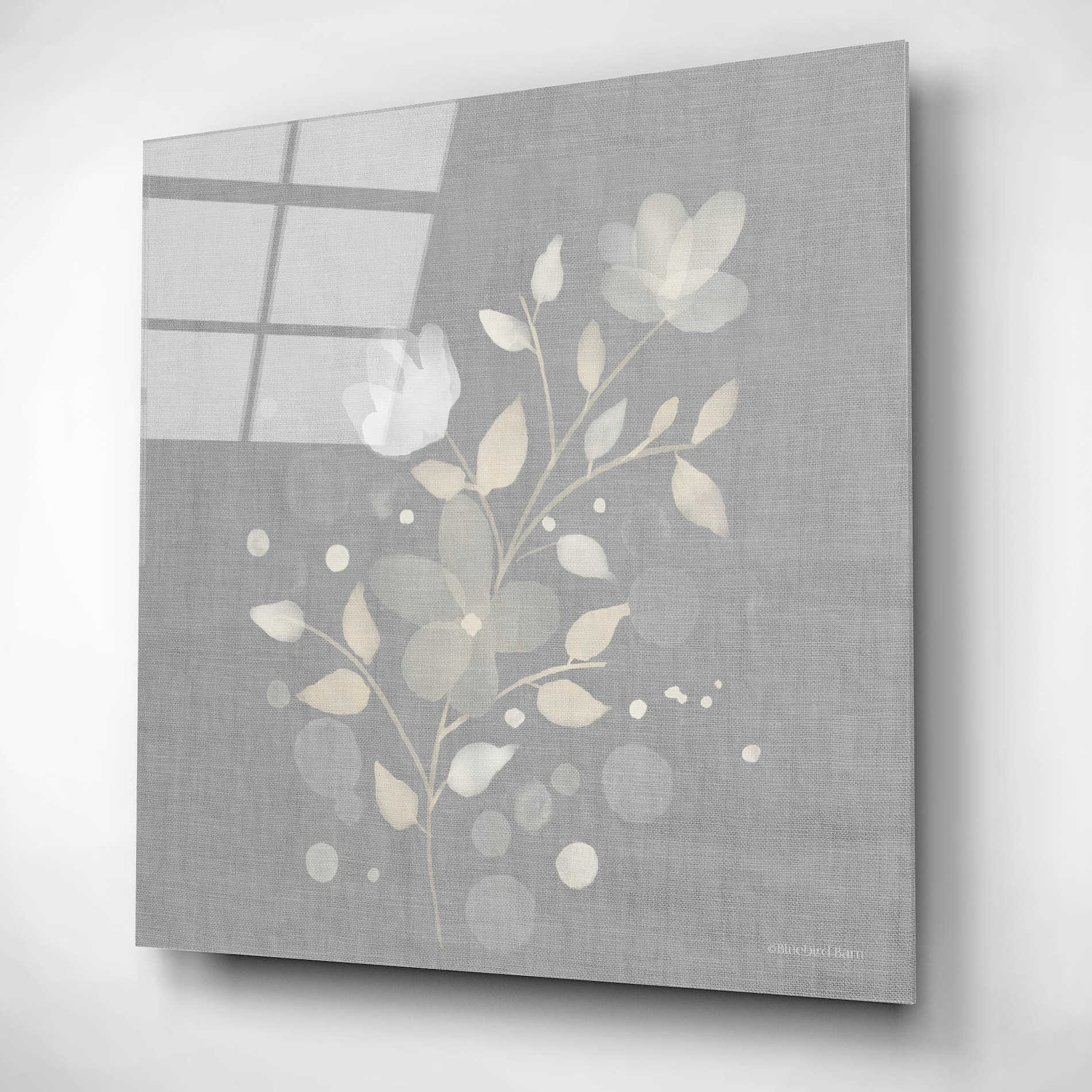 Epic Art 'Flower Bunch on Linen I' by Bluebird Barn, Acrylic Glass Wall Art,12x12