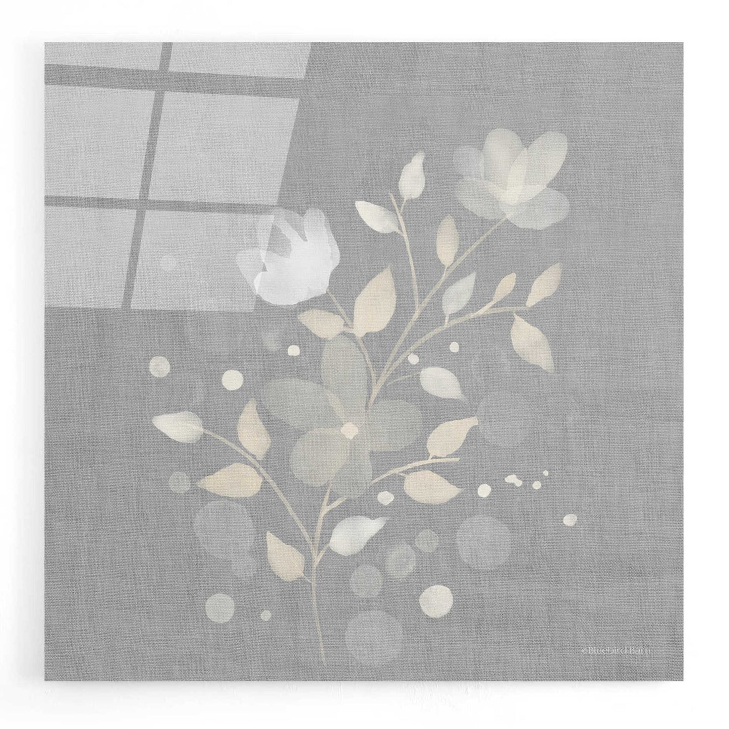 Epic Art 'Flower Bunch on Linen I' by Bluebird Barn, Acrylic Glass Wall Art,12x12