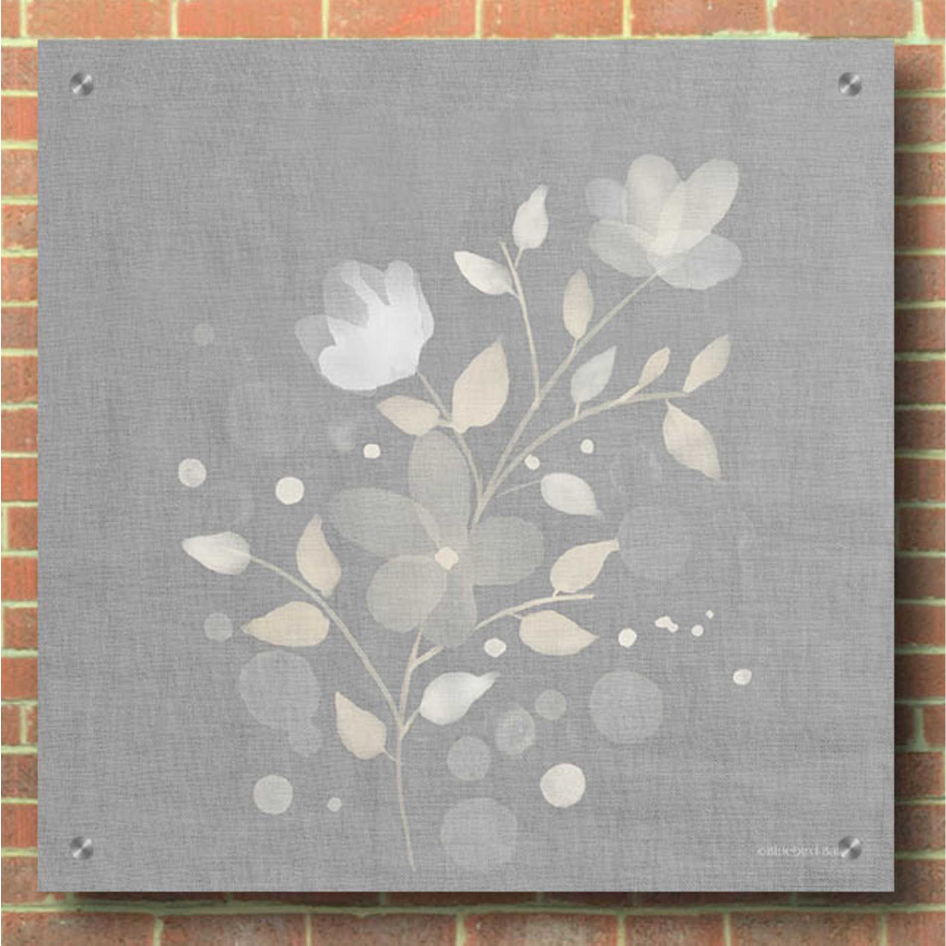 Epic Art 'Flower Bunch on Linen I' by Bluebird Barn, Acrylic Glass Wall Art,36x36