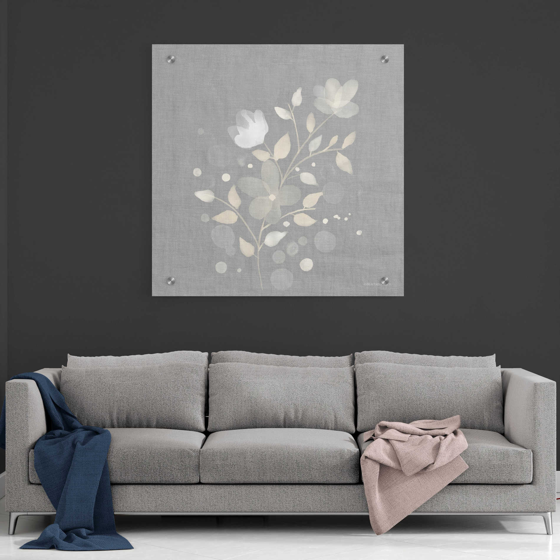 Epic Art 'Flower Bunch on Linen I' by Bluebird Barn, Acrylic Glass Wall Art,36x36