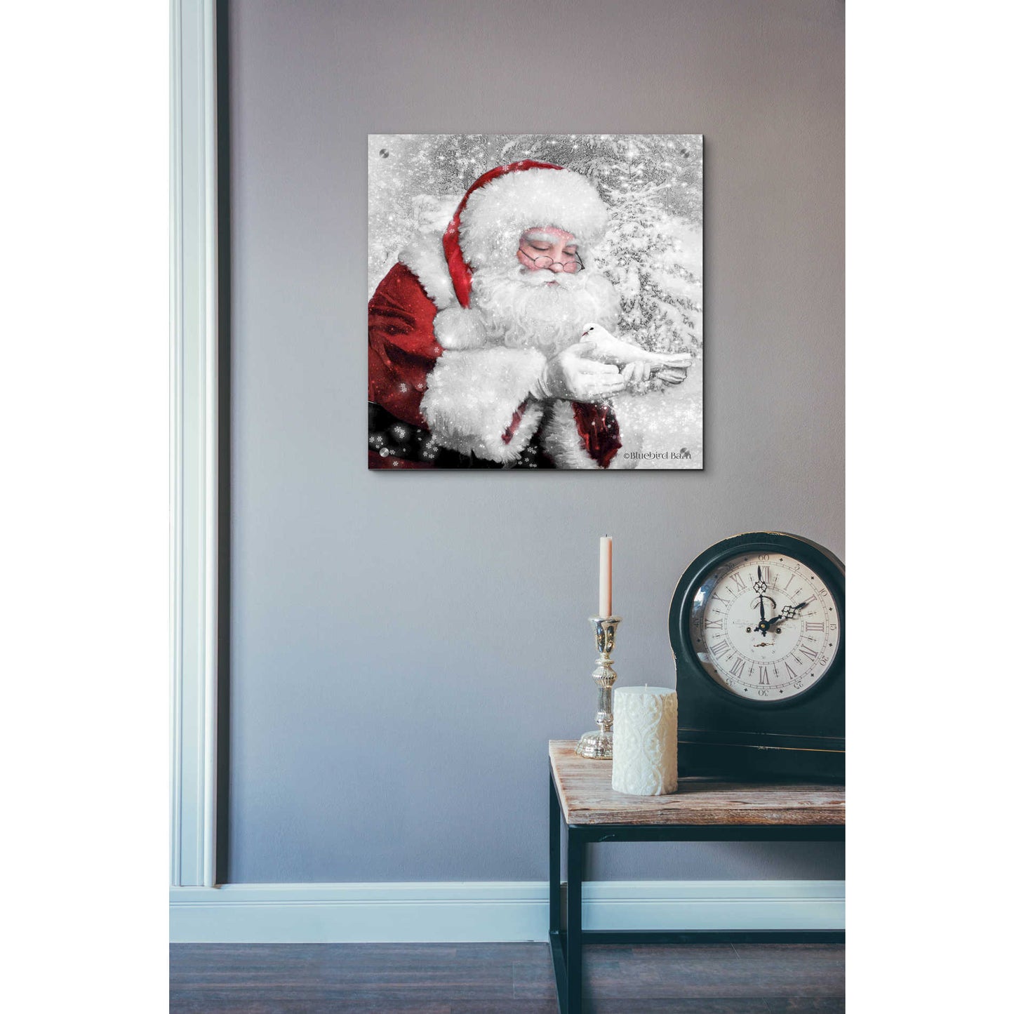 Epic Art 'Santa's Little Friend' by Bluebird Barn, Acrylic Glass Wall Art,24x24