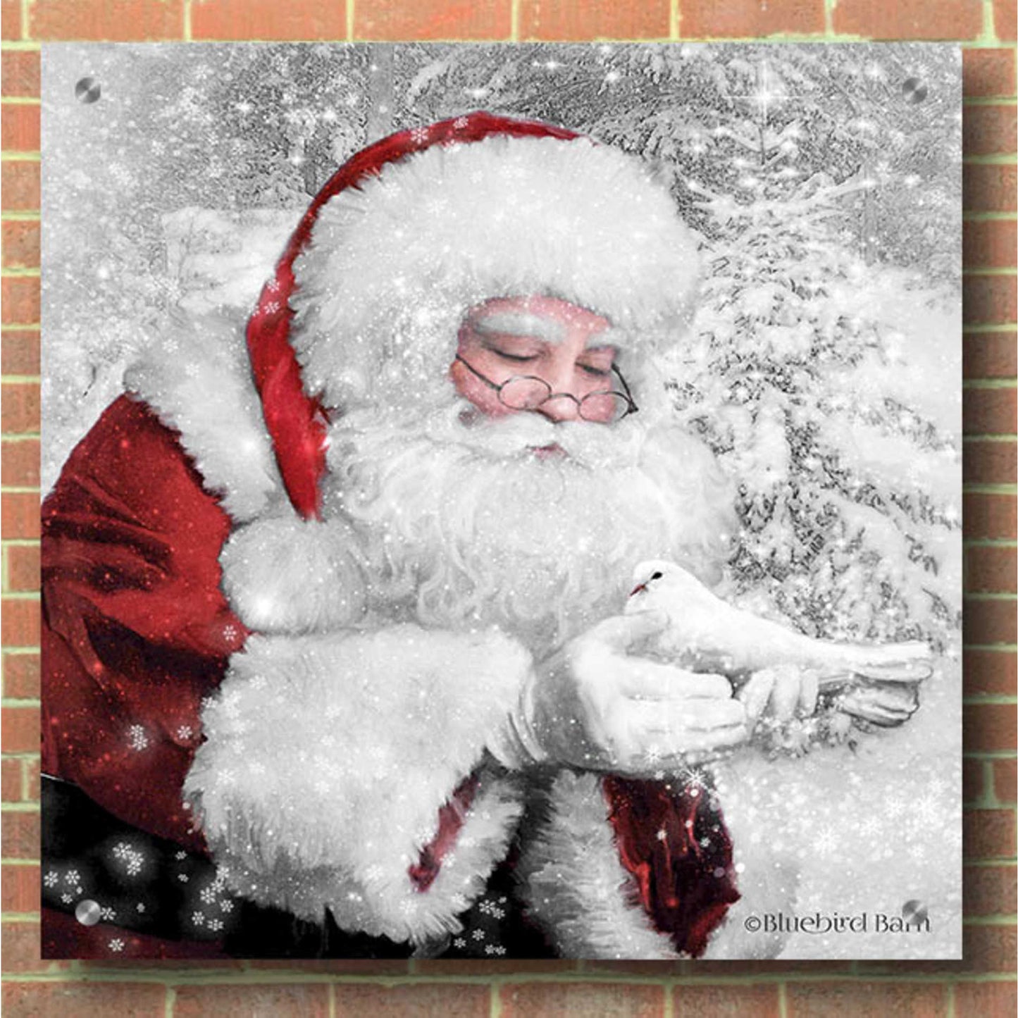 Epic Art 'Santa's Little Friend' by Bluebird Barn, Acrylic Glass Wall Art,36x36