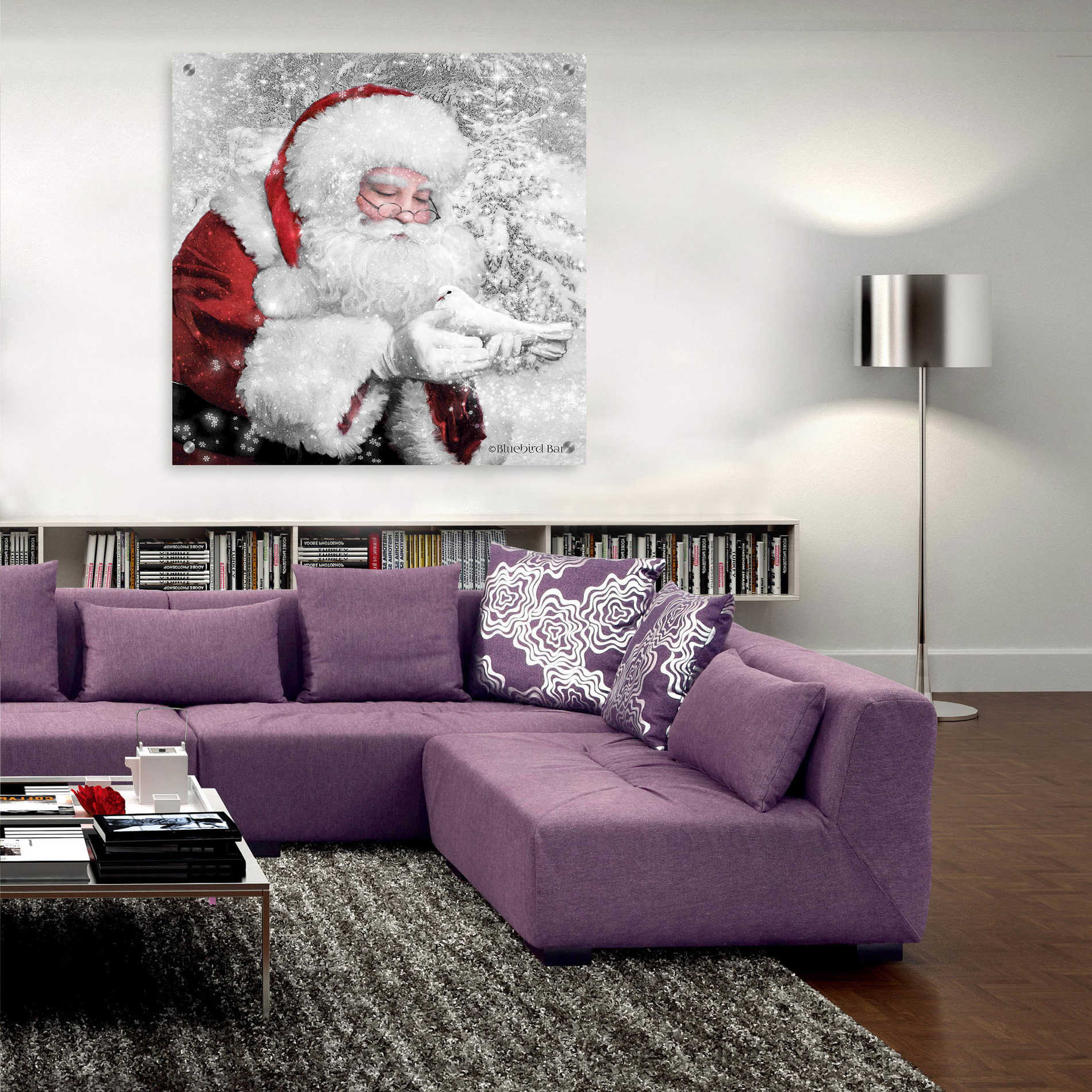 Epic Art 'Santa's Little Friend' by Bluebird Barn, Acrylic Glass Wall Art,36x36