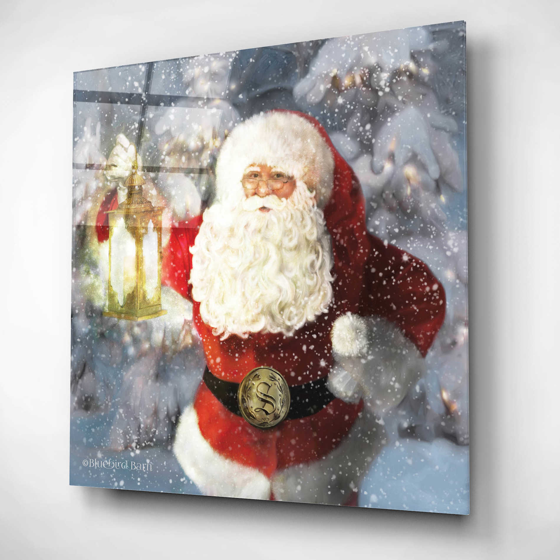 Epic Art 'Light the Way Santa' by Bluebird Barn, Acrylic Glass Wall Art,12x12