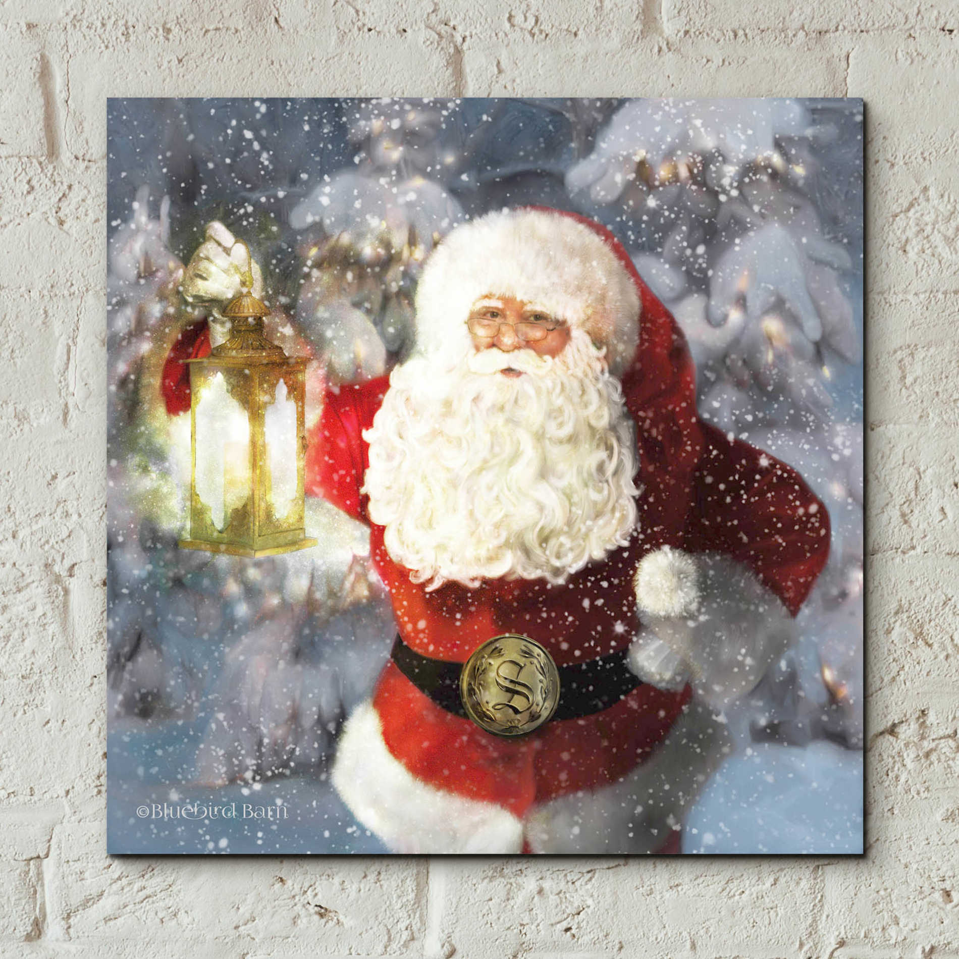 Epic Art 'Light the Way Santa' by Bluebird Barn, Acrylic Glass Wall Art,12x12