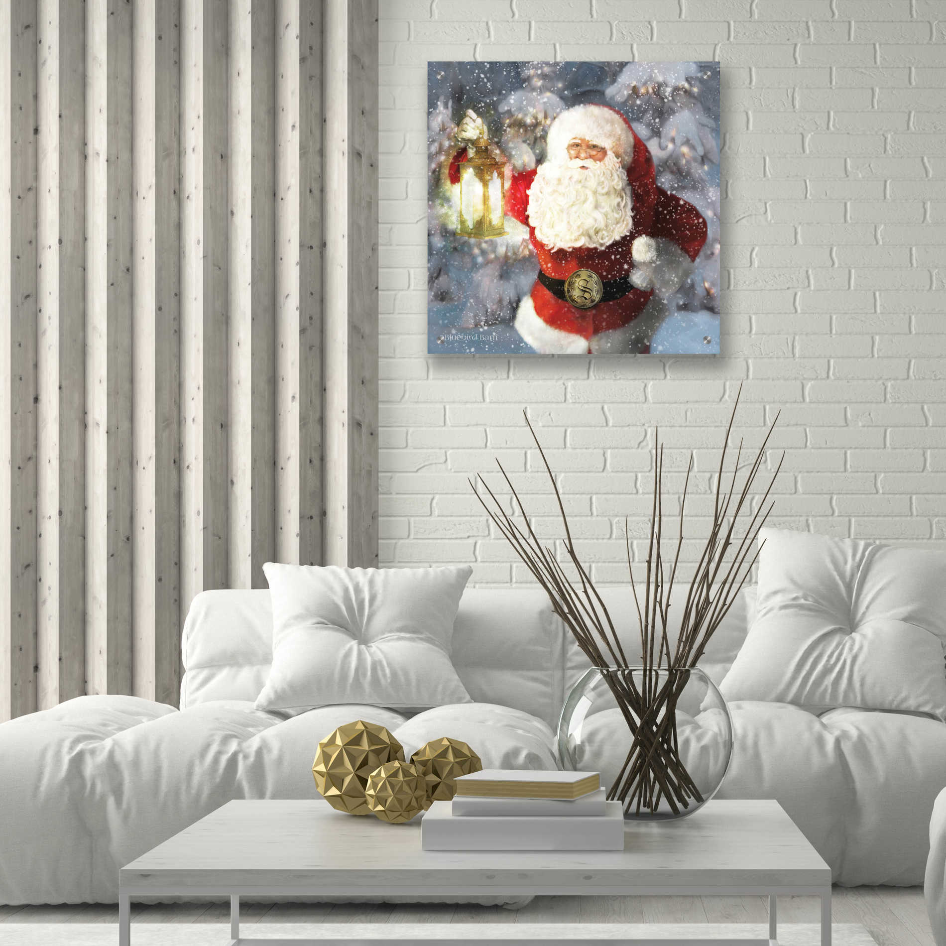 Epic Art 'Light the Way Santa' by Bluebird Barn, Acrylic Glass Wall Art,24x24