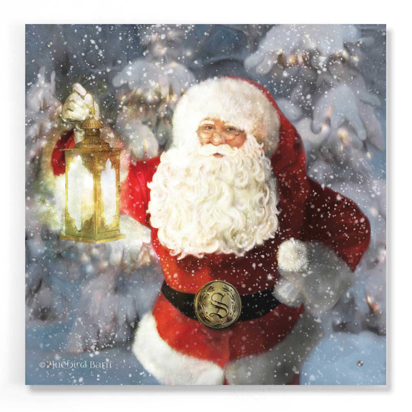 Epic Art 'Light the Way Santa' by Bluebird Barn, Acrylic Glass Wall Art,24x24