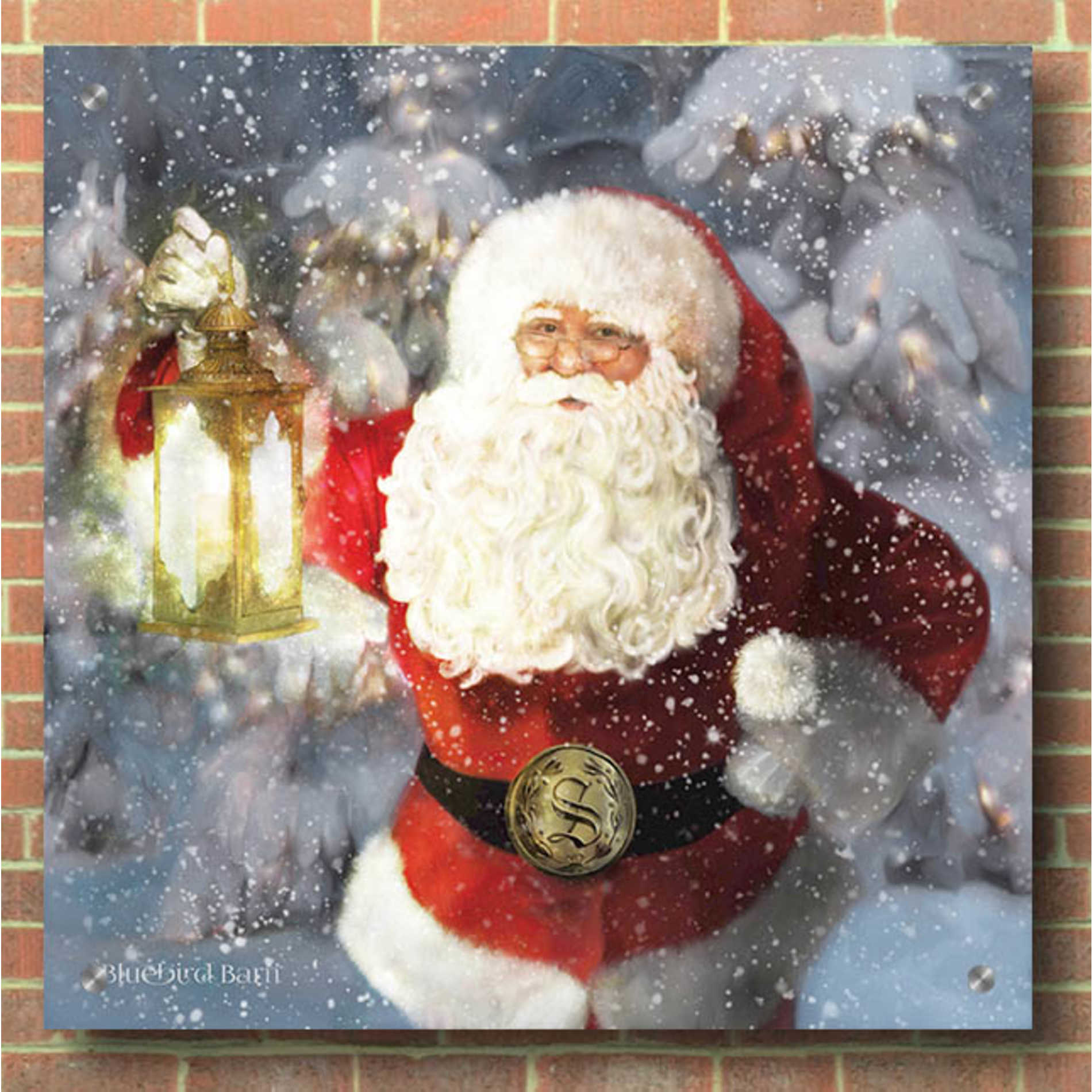 Epic Art 'Light the Way Santa' by Bluebird Barn, Acrylic Glass Wall Art,36x36