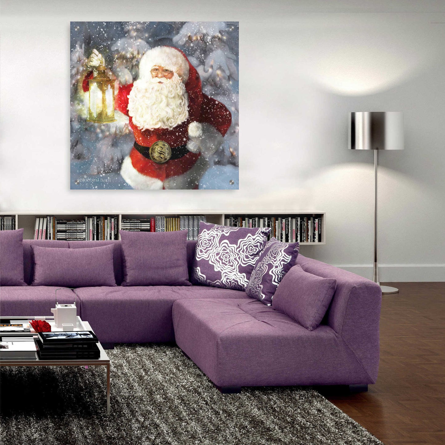 Epic Art 'Light the Way Santa' by Bluebird Barn, Acrylic Glass Wall Art,36x36