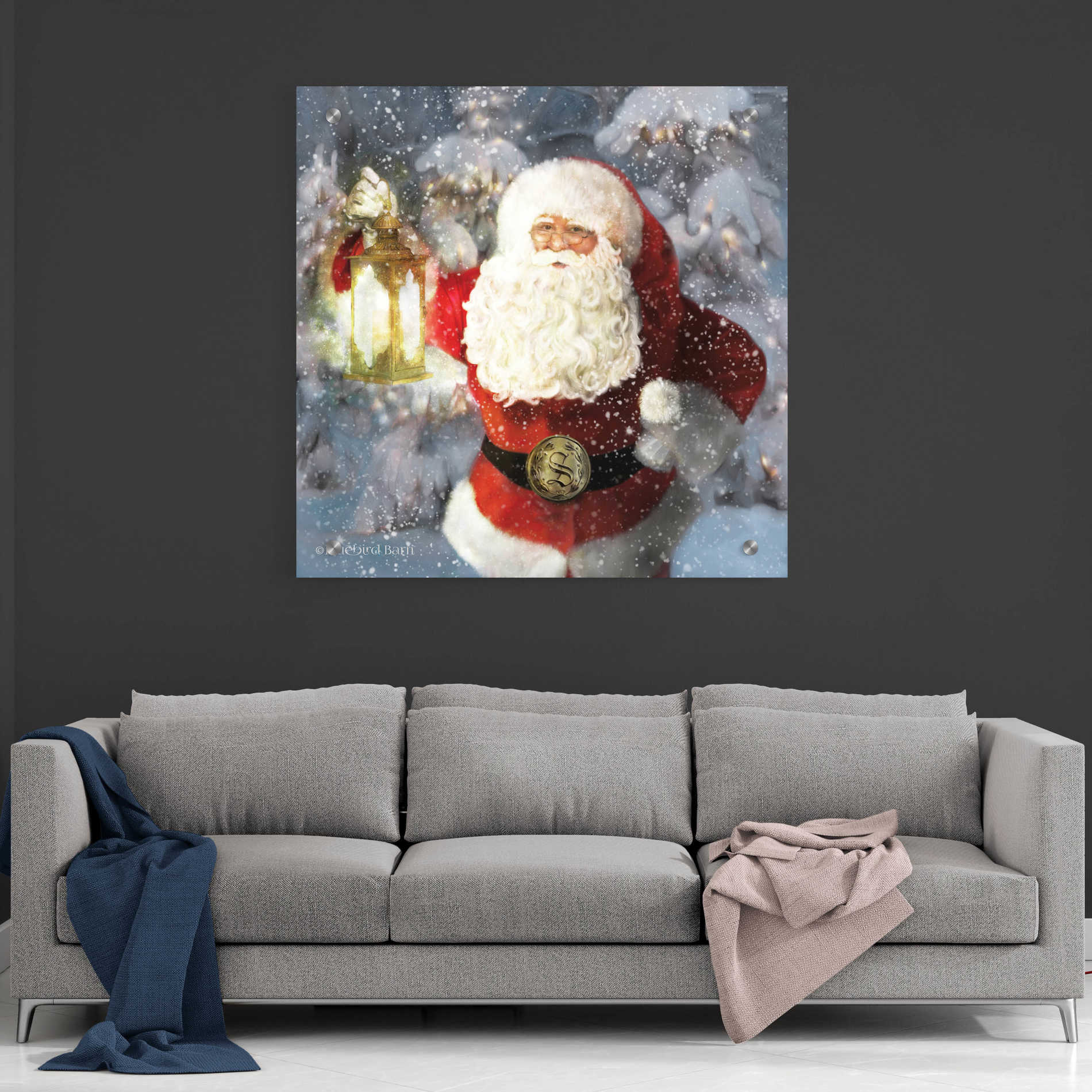 Epic Art 'Light the Way Santa' by Bluebird Barn, Acrylic Glass Wall Art,36x36