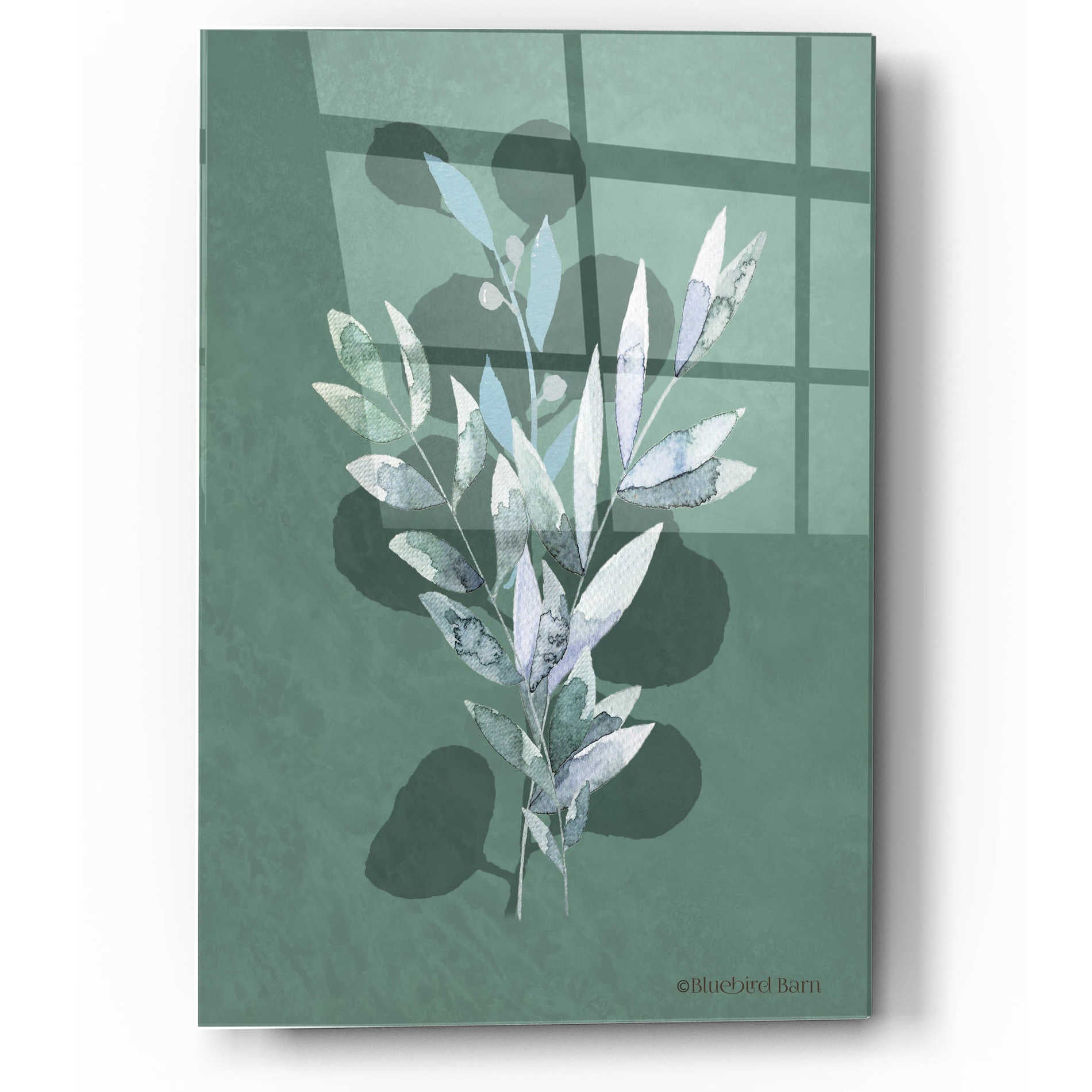 Epic Art 'Watercolor Greenery Series Dark I' by Bluebird Barn, Acrylic Glass Wall Art,12x16