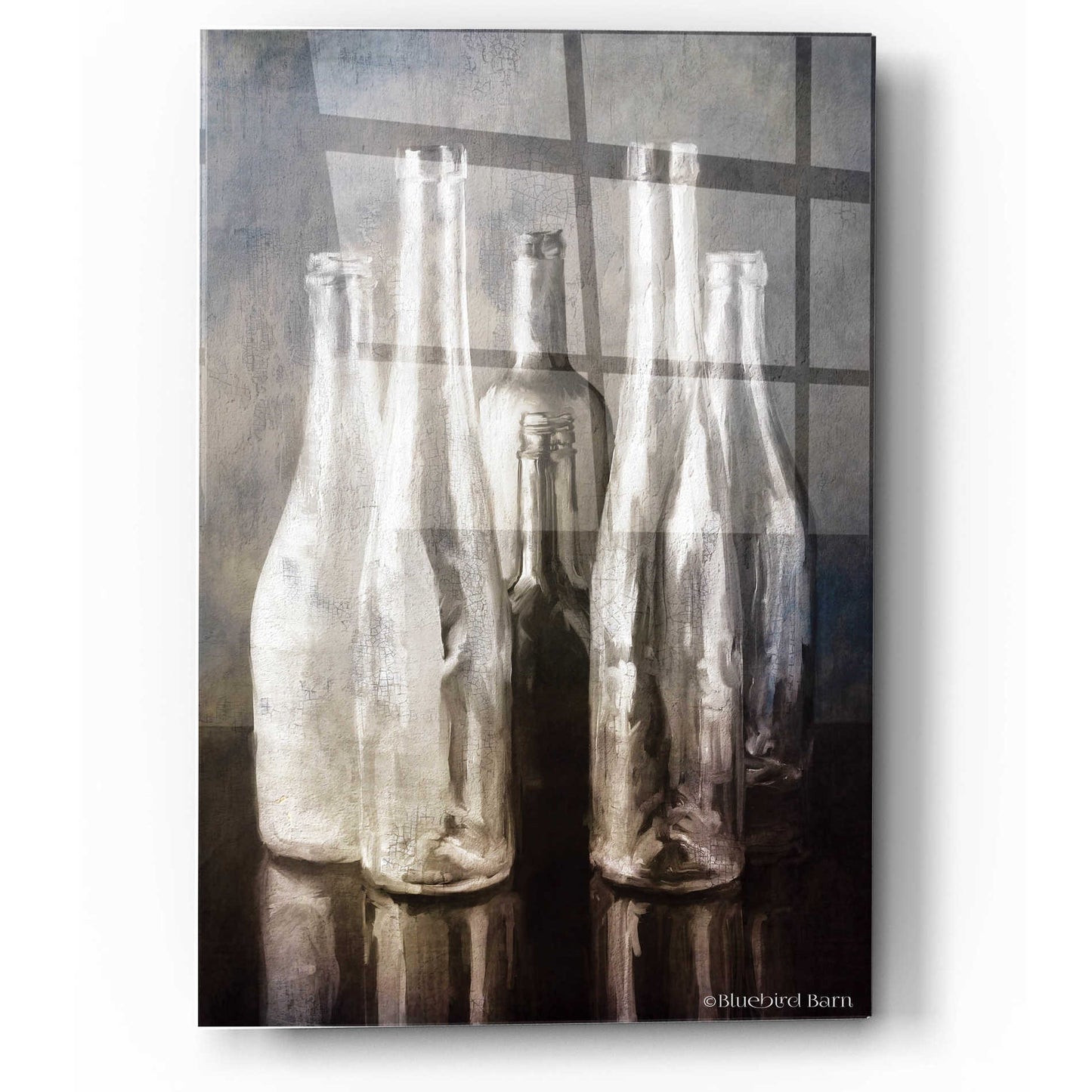 Epic Art 'Grey Bottle Collection' by Bluebird Barn, Acrylic Glass Wall Art,12x16