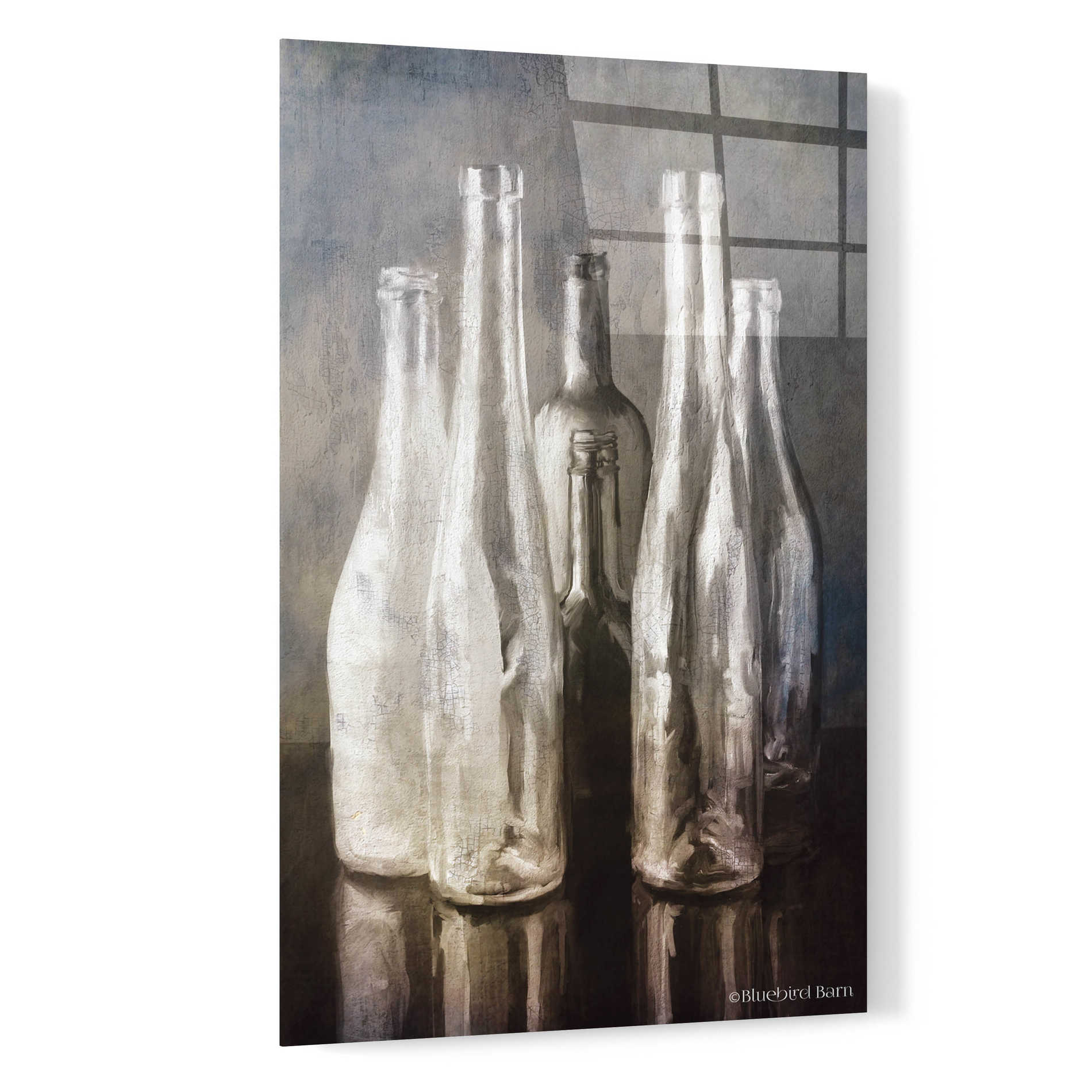 Epic Art 'Grey Bottle Collection' by Bluebird Barn, Acrylic Glass Wall Art,16x24