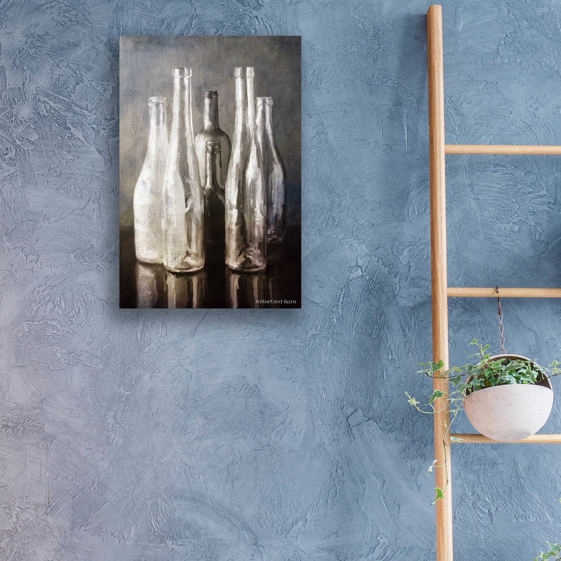 Epic Art 'Grey Bottle Collection' by Bluebird Barn, Acrylic Glass Wall Art,16x24