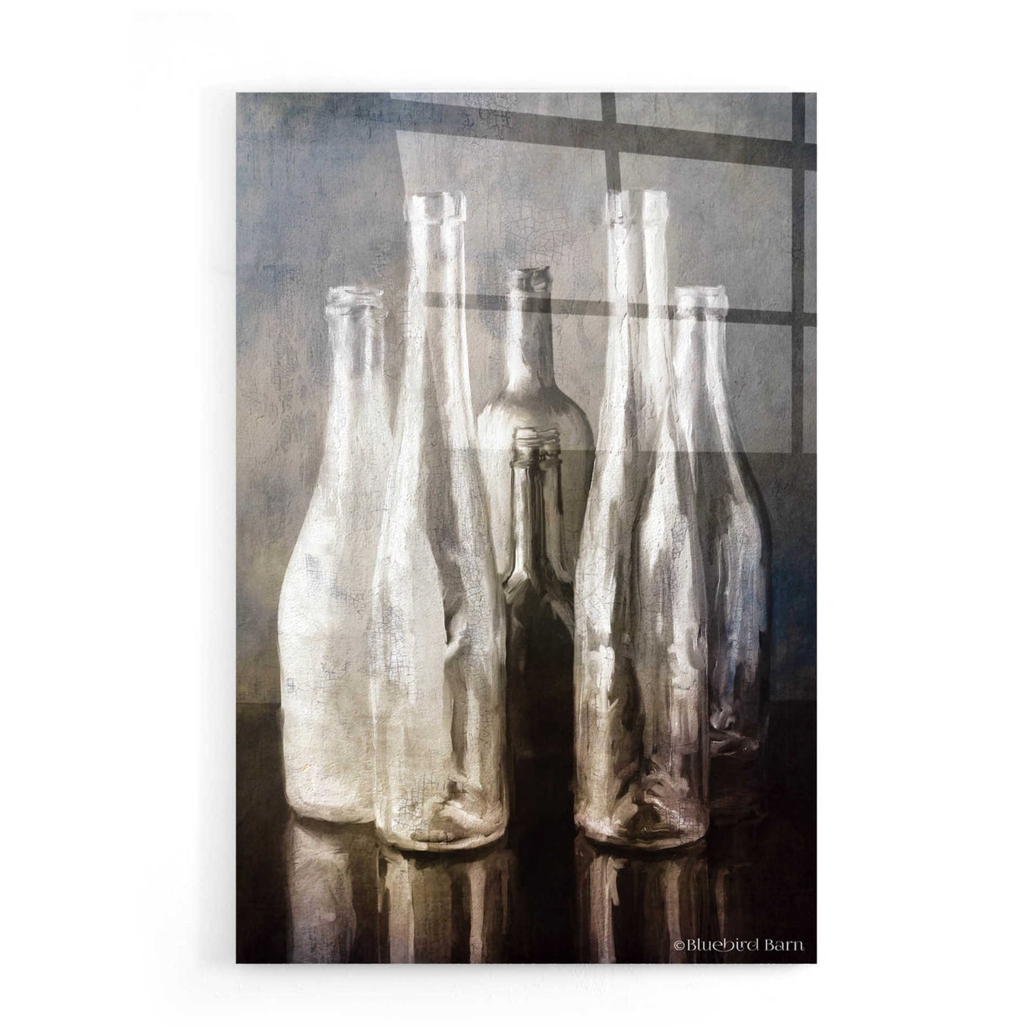 Epic Art 'Grey Bottle Collection' by Bluebird Barn, Acrylic Glass Wall Art,16x24