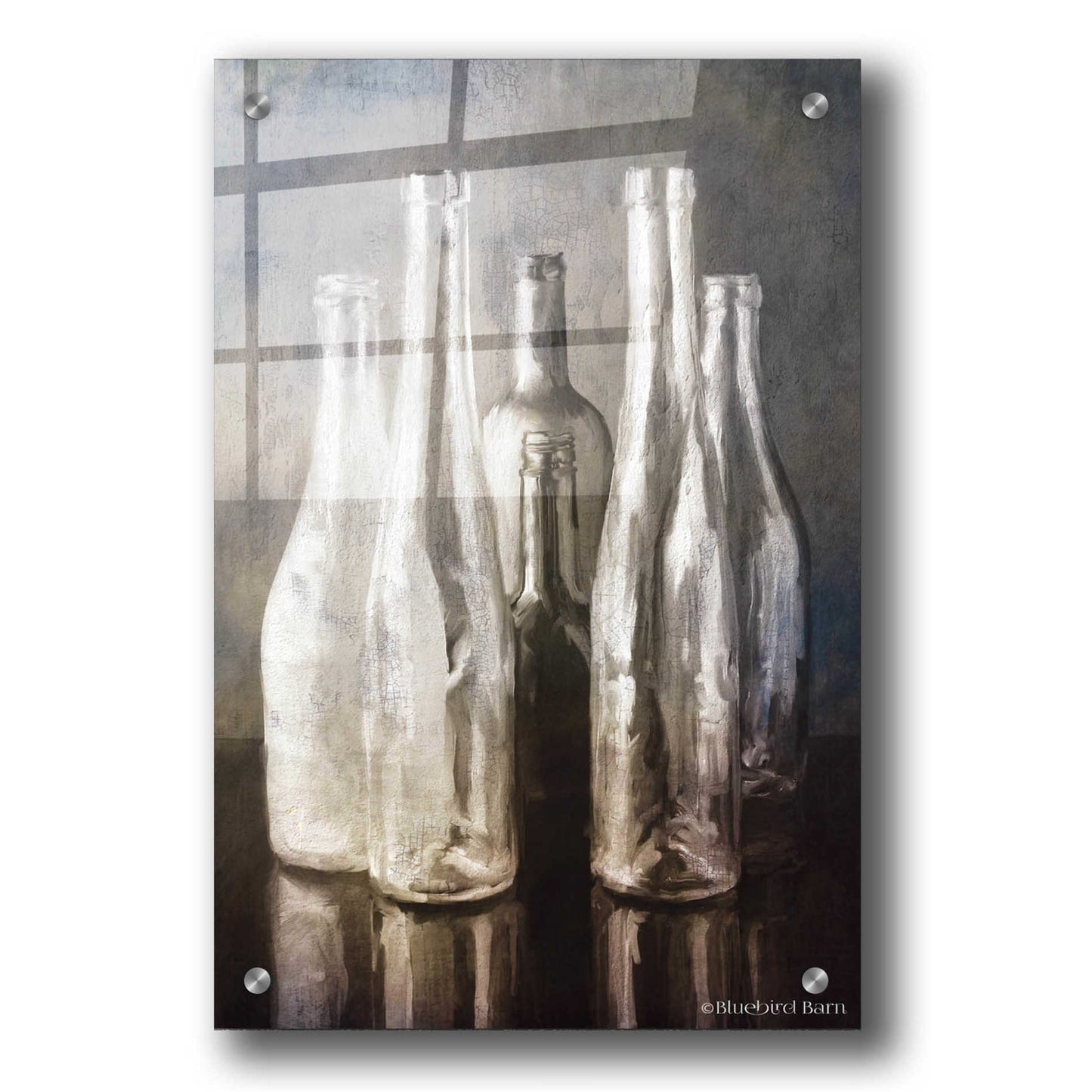 Epic Art 'Grey Bottle Collection' by Bluebird Barn, Acrylic Glass Wall Art,24x36