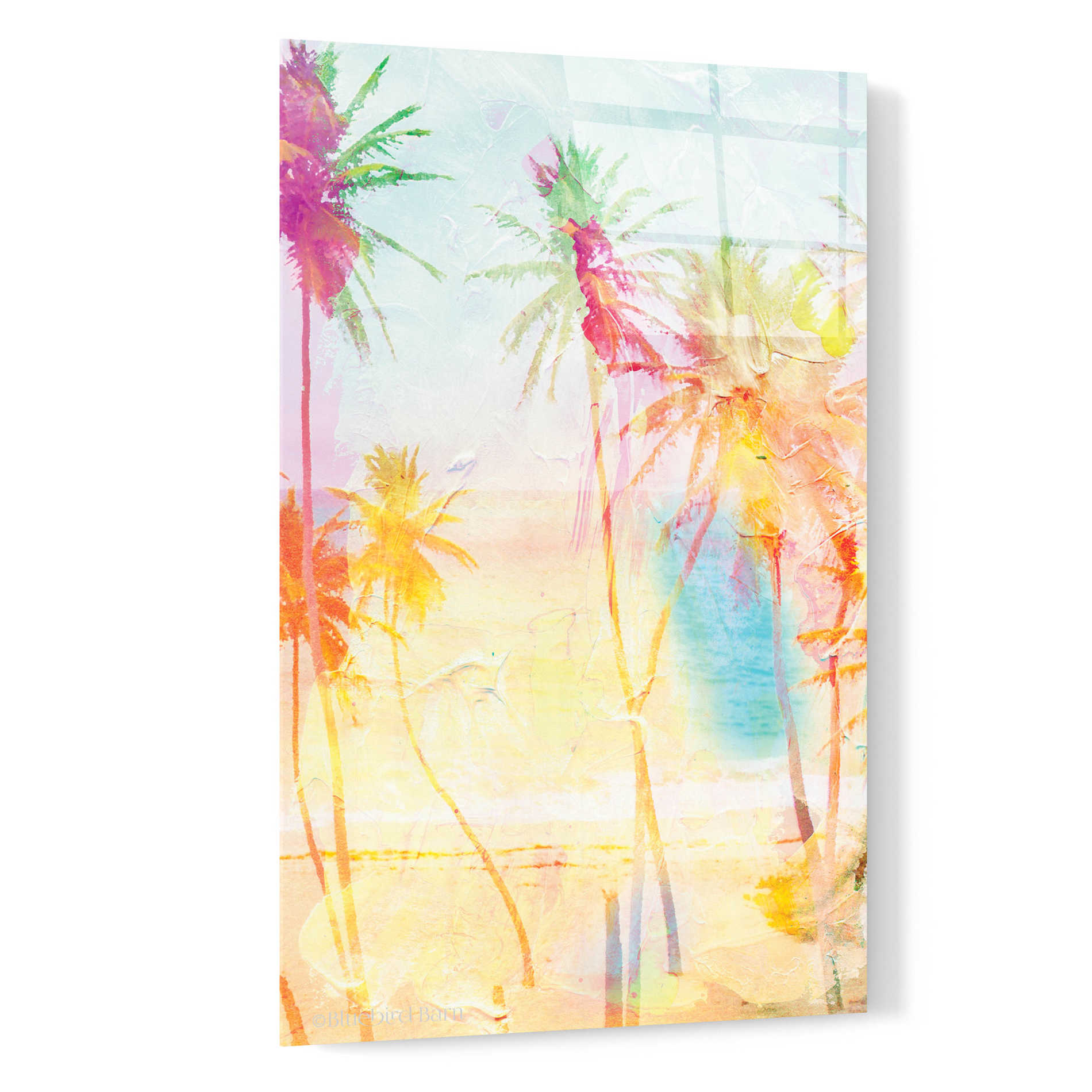 Epic Art 'Bright Summer Palms' by Bluebird Barn, Acrylic Glass Wall Art,16x24