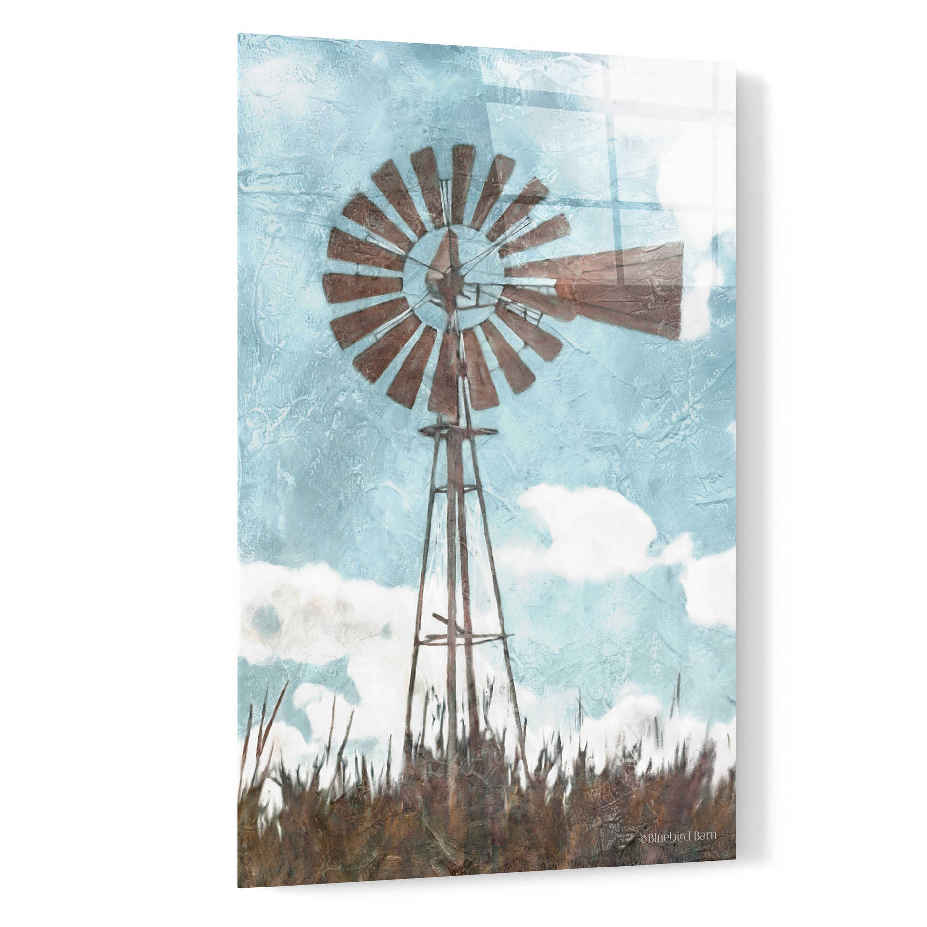 Epic Art 'Windmill' by Bluebird Barn, Acrylic Glass Wall Art,16x24