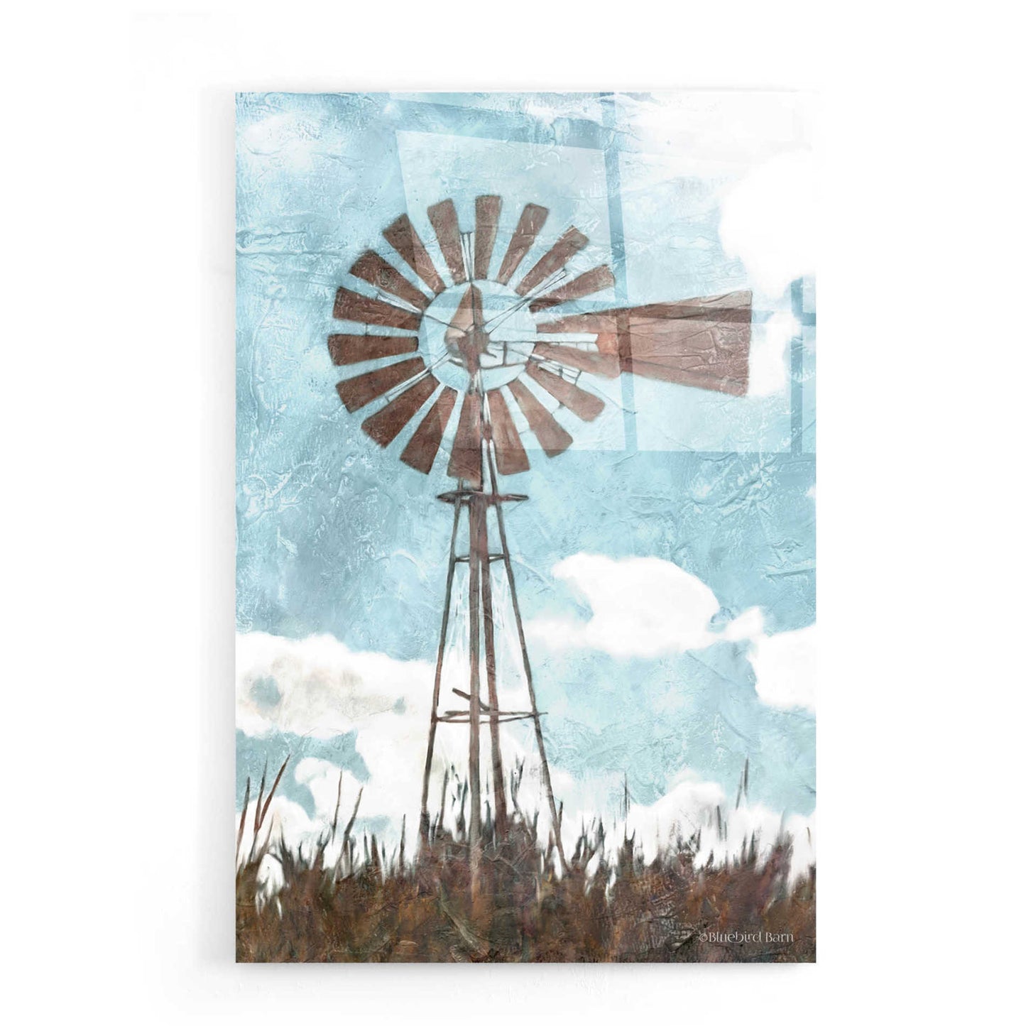 Epic Art 'Windmill' by Bluebird Barn, Acrylic Glass Wall Art,16x24