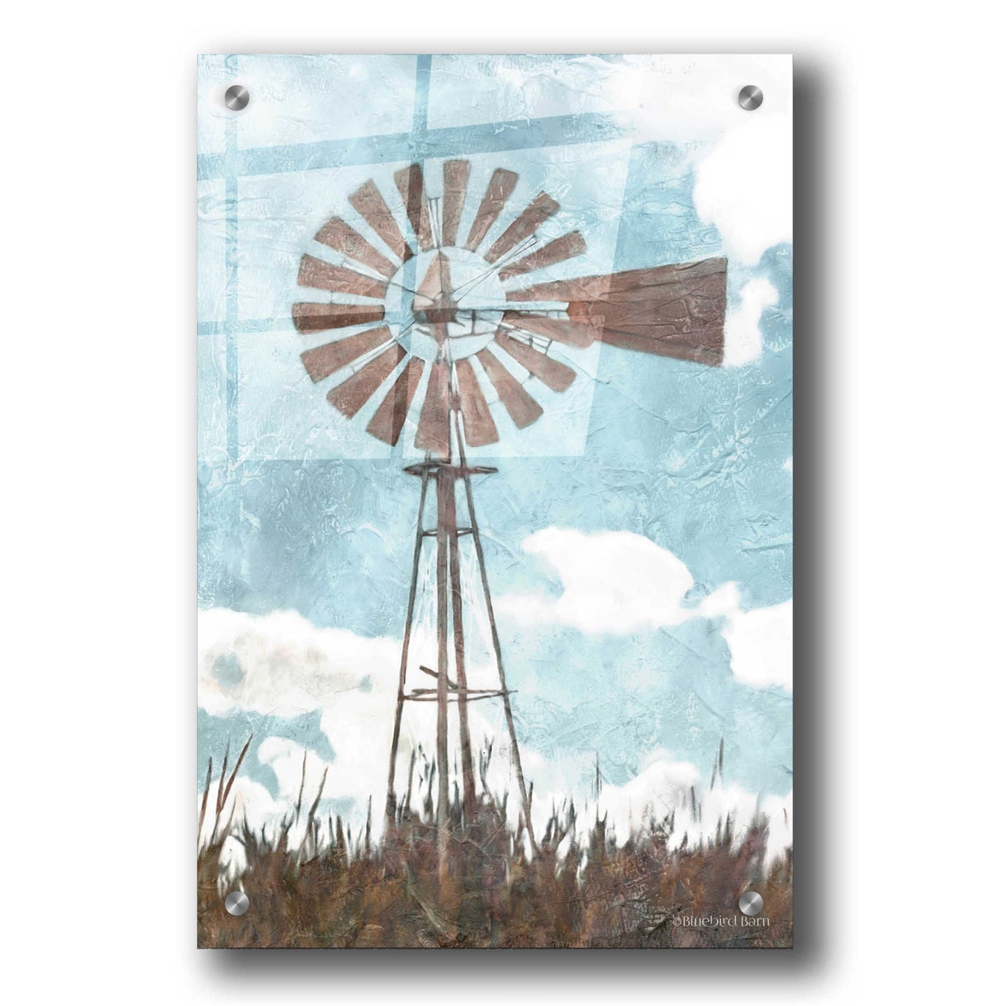 Epic Art 'Windmill' by Bluebird Barn, Acrylic Glass Wall Art,24x36