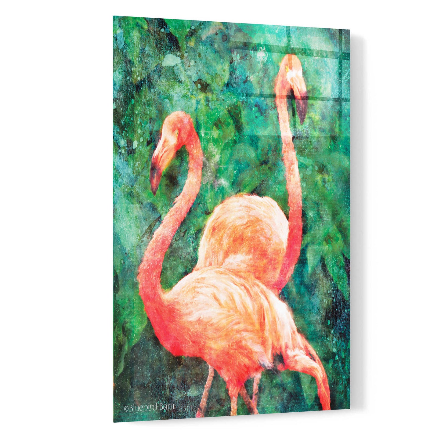 Epic Art 'Flamingos' by Bluebird Barn, Acrylic Glass Wall Art,16x24