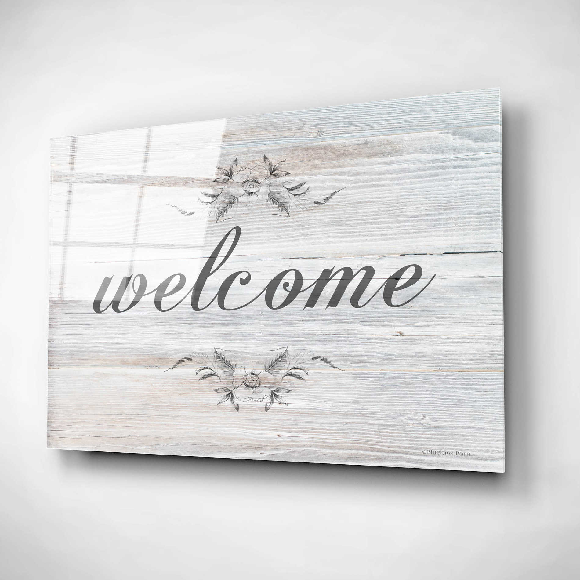 Epic Art 'Welcome' by Bluebird Barn, Acrylic Glass Wall Art,16x12