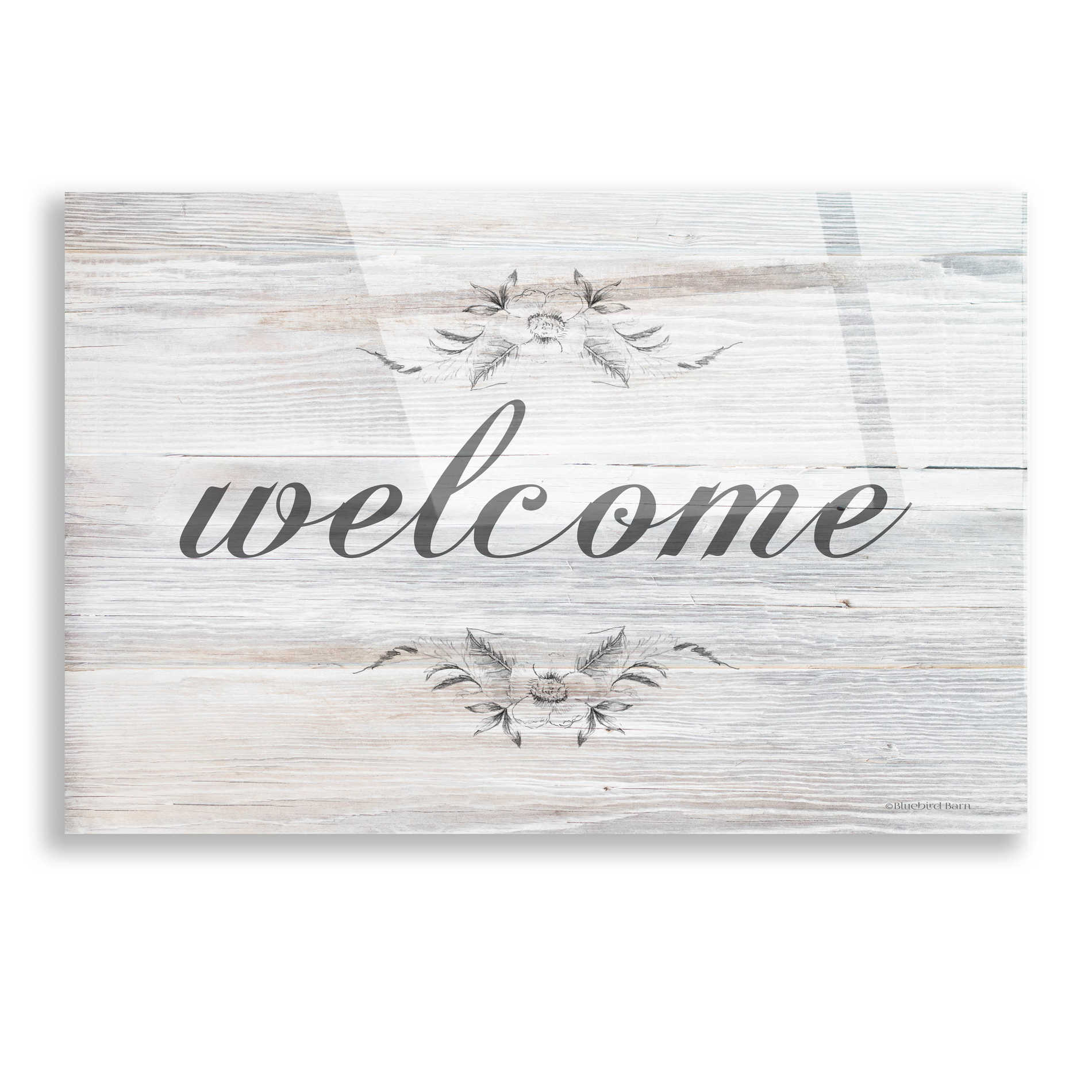 Epic Art 'Welcome' by Bluebird Barn, Acrylic Glass Wall Art,16x12