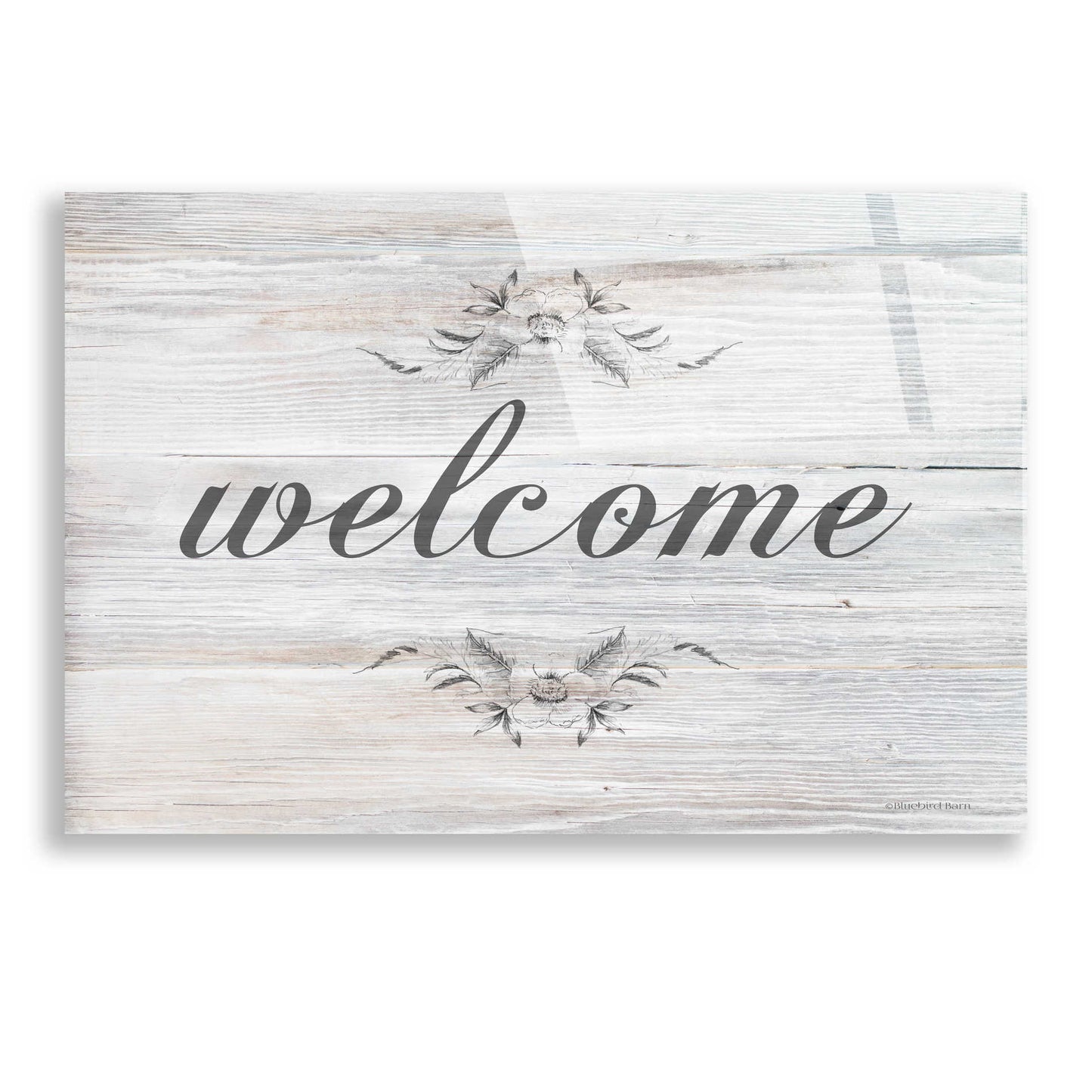 Epic Art 'Welcome' by Bluebird Barn, Acrylic Glass Wall Art,24x16