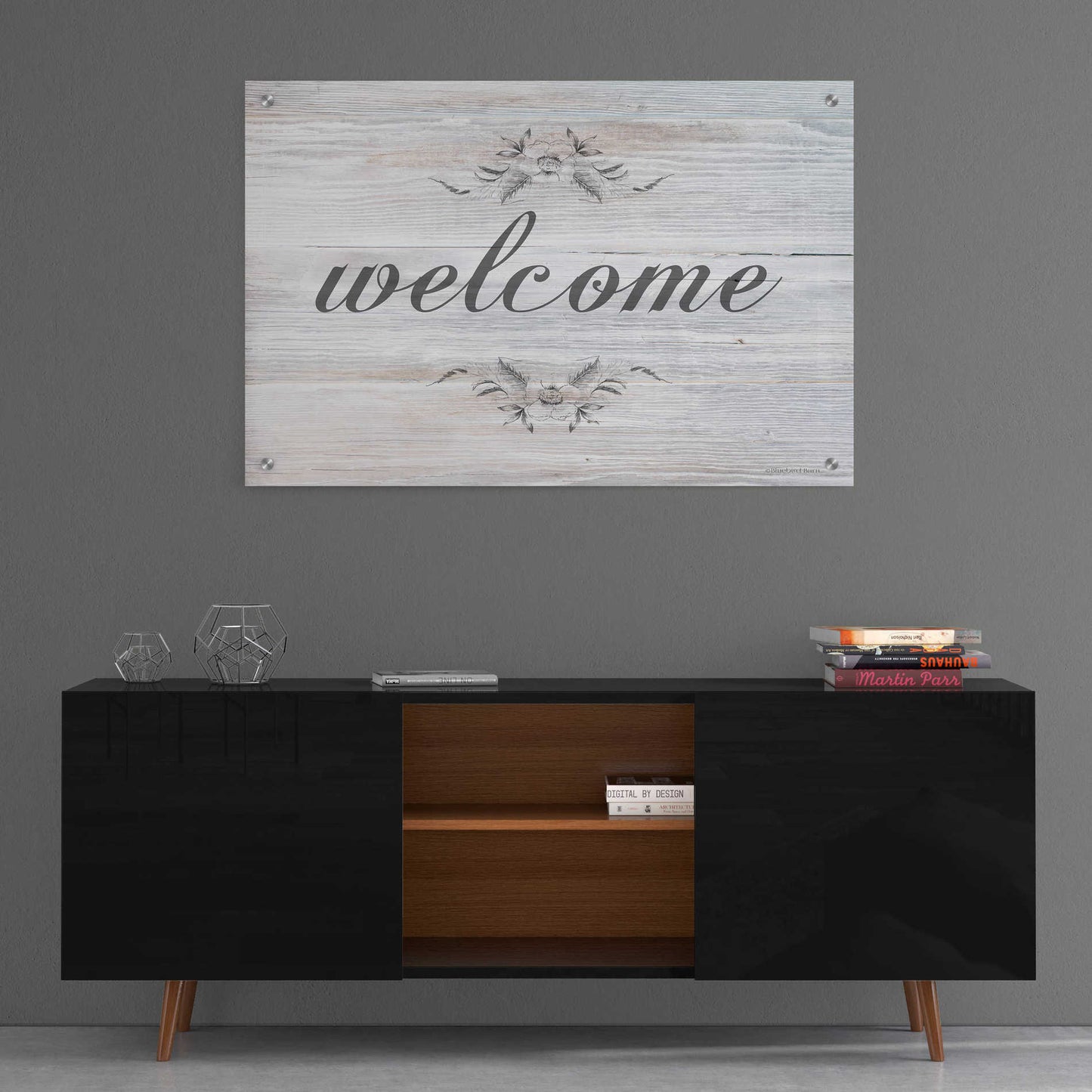 Epic Art 'Welcome' by Bluebird Barn, Acrylic Glass Wall Art,36x24