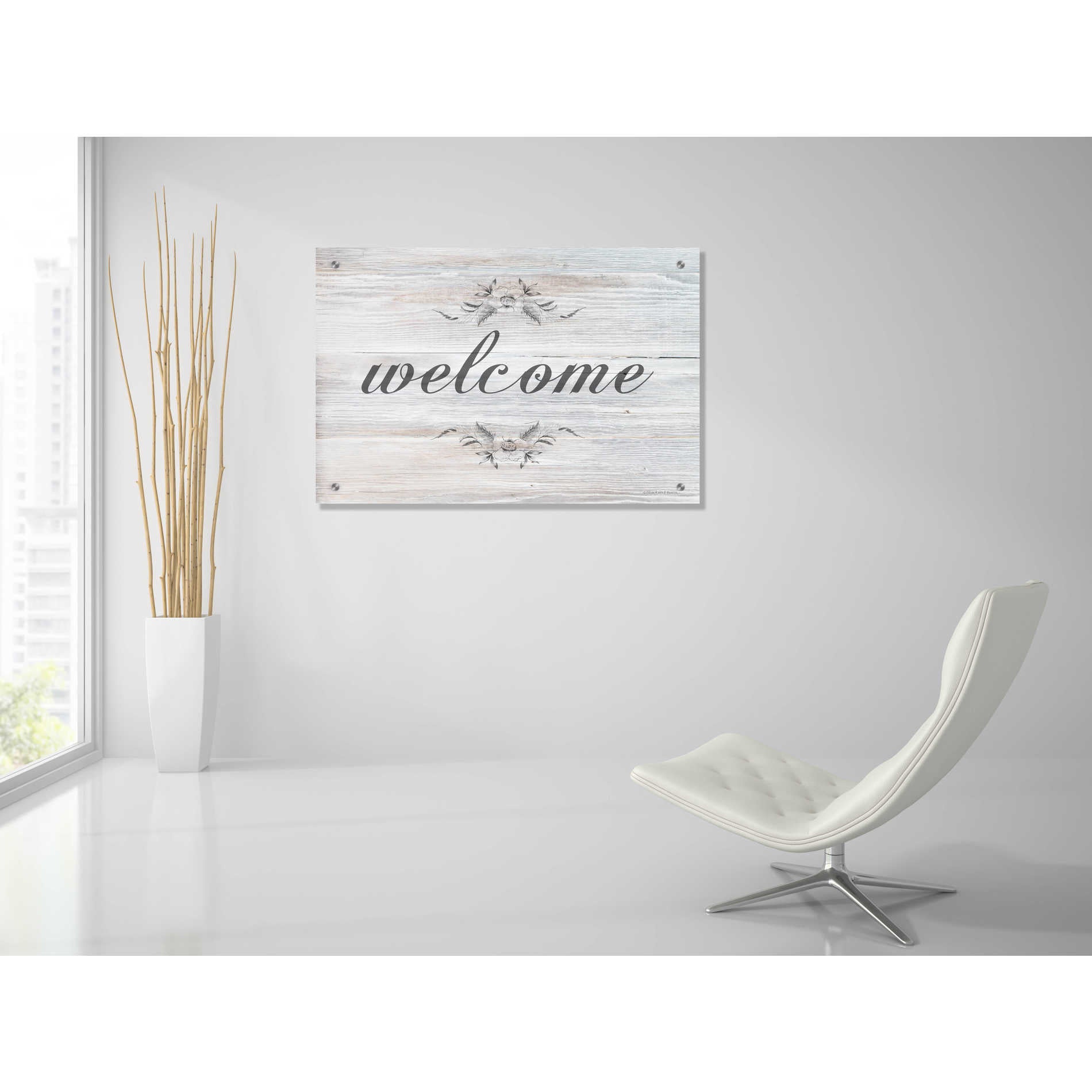 Epic Art 'Welcome' by Bluebird Barn, Acrylic Glass Wall Art,36x24