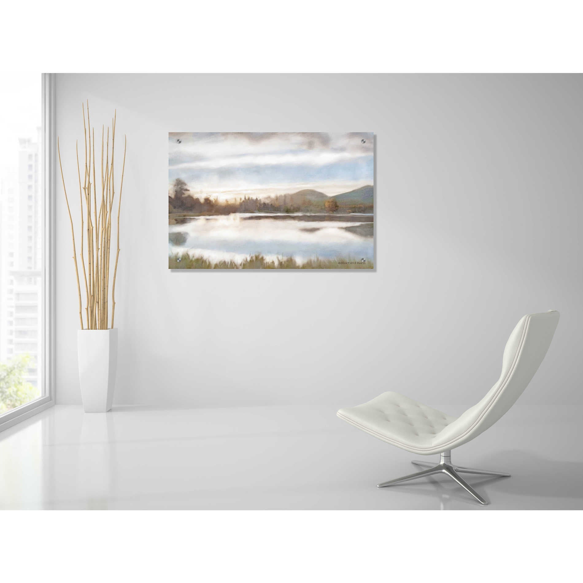 Epic Art 'Lakeview Sunset Landscape' by Bluebird Barn, Acrylic Glass Wall Art,36x24