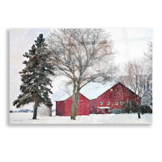 Epic Art 'Snowy Barn' by Bluebird Barn, Acrylic Glass Wall Art