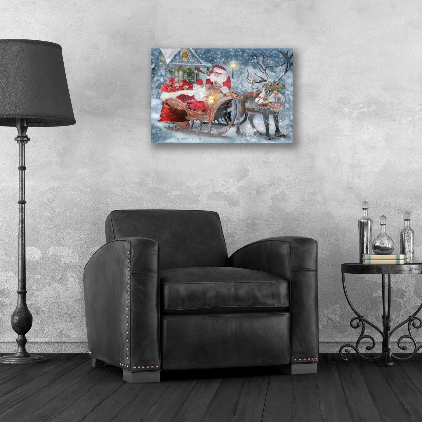 Epic Art 'Santa's Little Helper' by Bluebird Barn, Acrylic Glass Wall Art,24x16