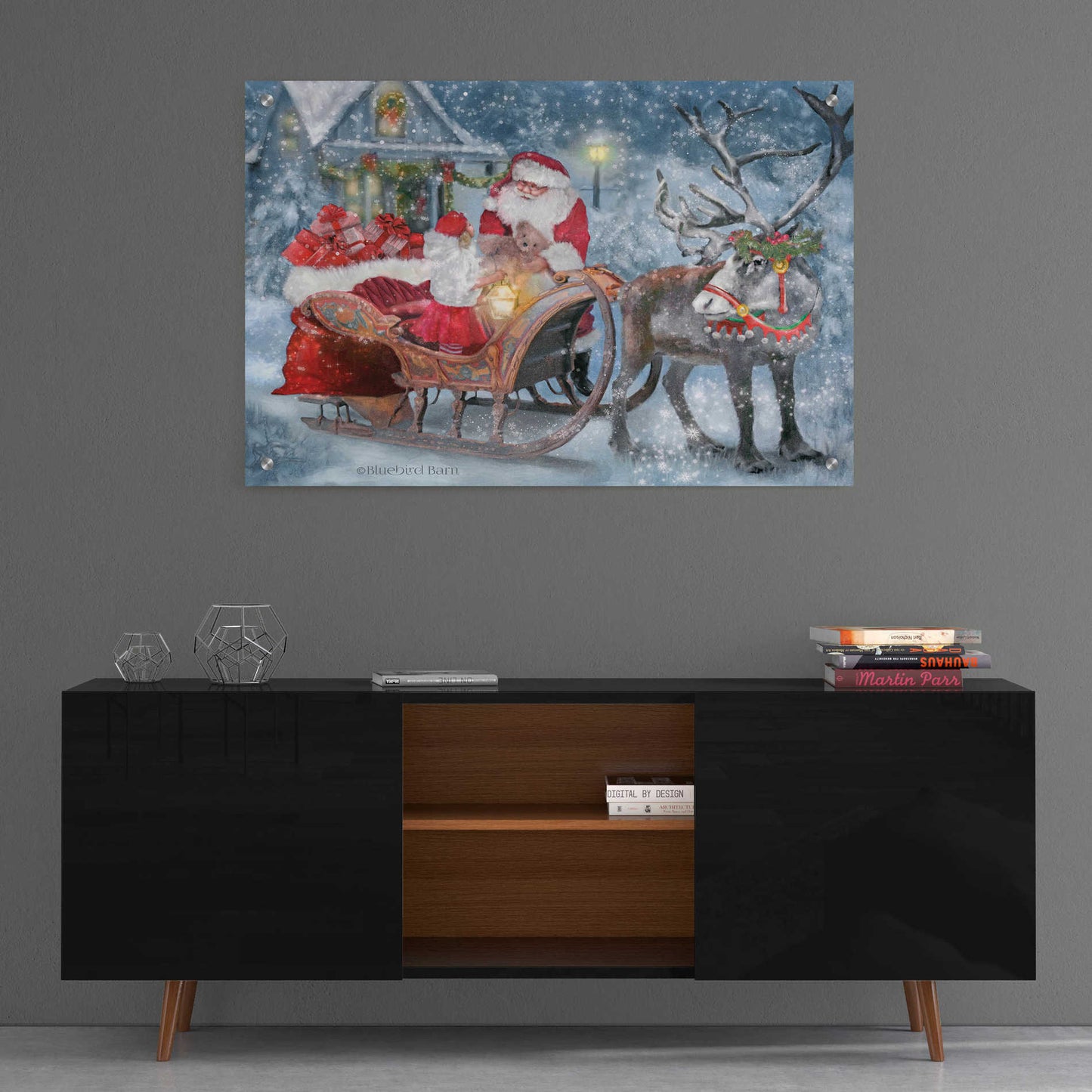 Epic Art 'Santa's Little Helper' by Bluebird Barn, Acrylic Glass Wall Art,36x24