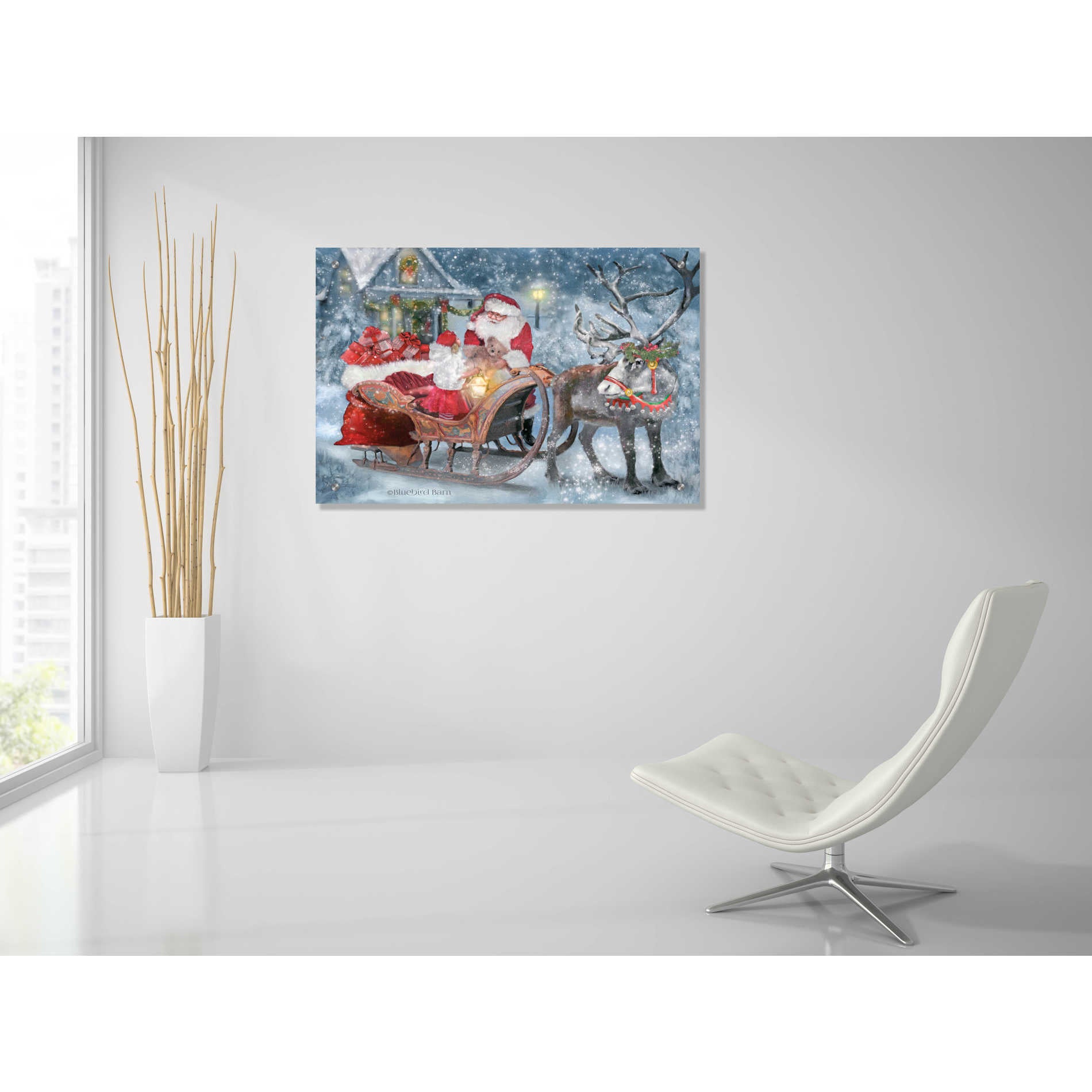 Epic Art 'Santa's Little Helper' by Bluebird Barn, Acrylic Glass Wall Art,36x24