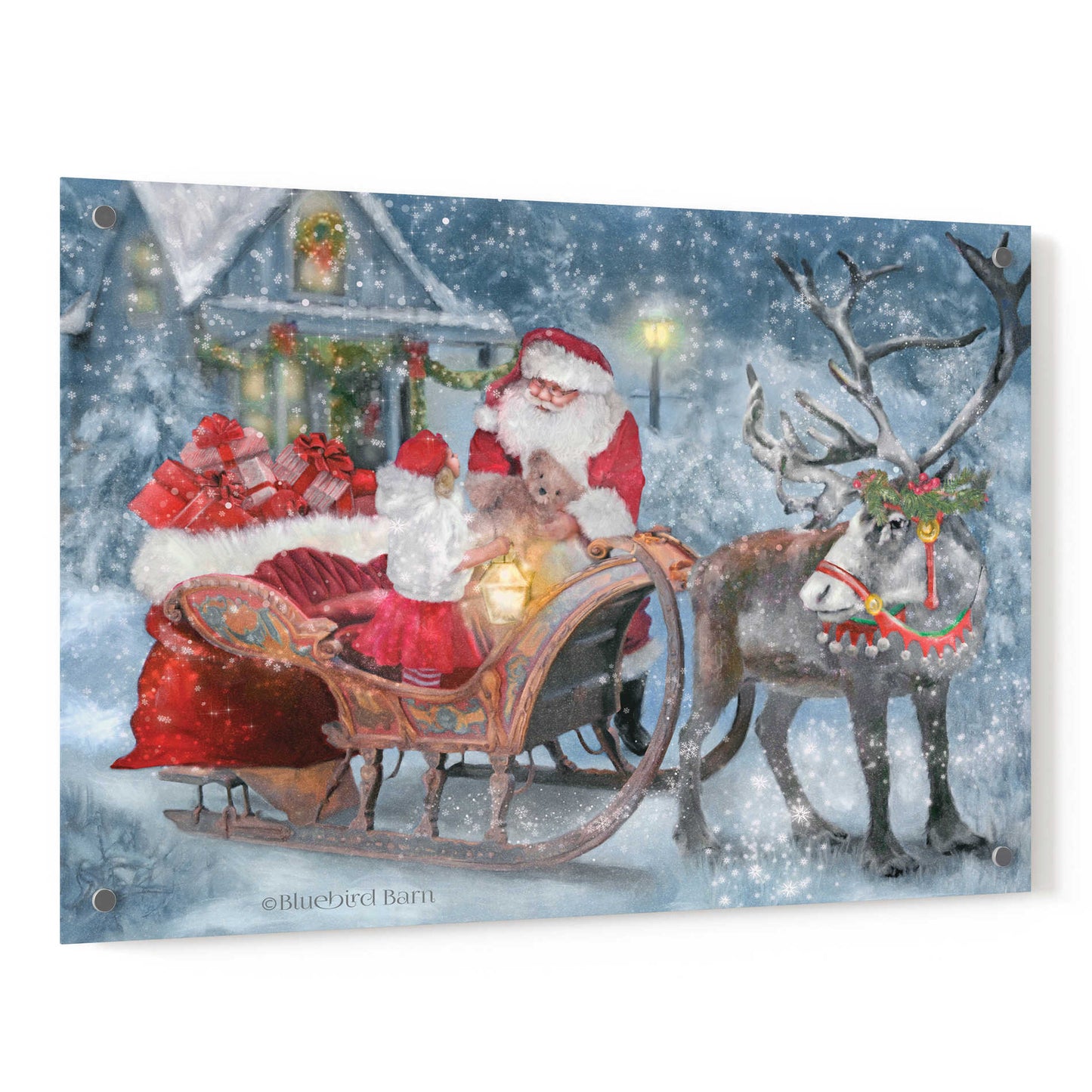 Epic Art 'Santa's Little Helper' by Bluebird Barn, Acrylic Glass Wall Art,36x24