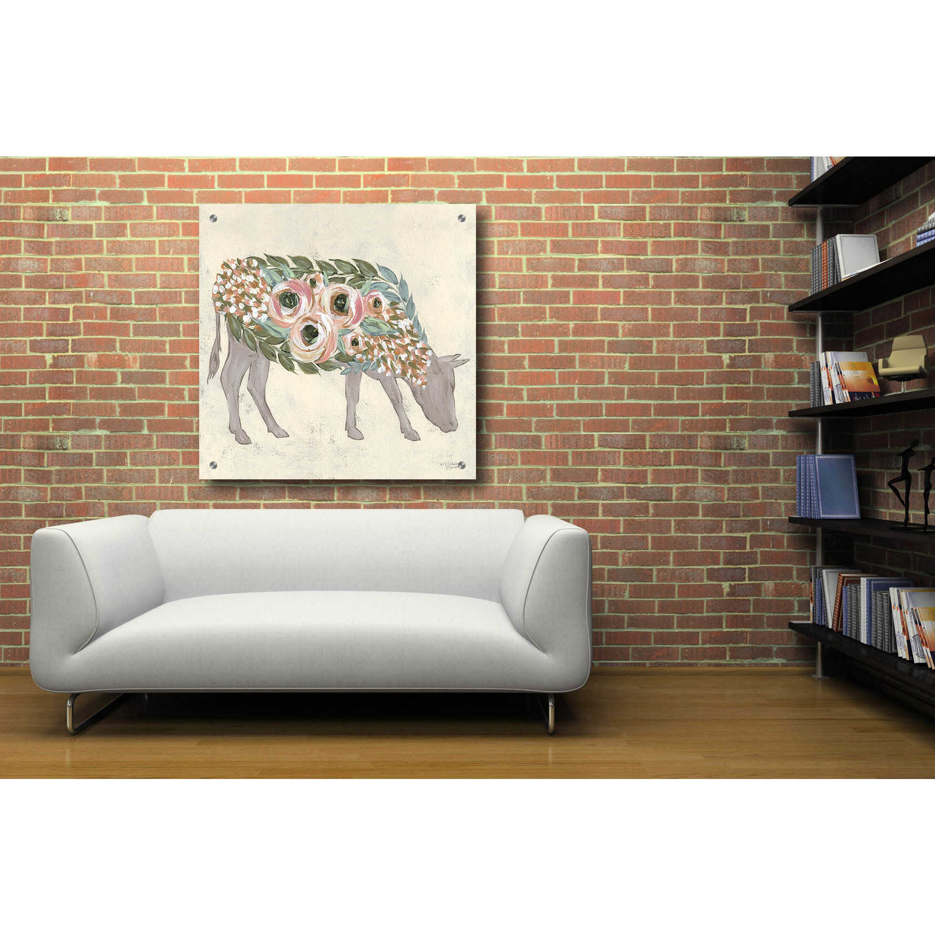 Epic Art 'Annabelle the Cow' by Michele Norman, Acrylic Glass Wall Art,36x36