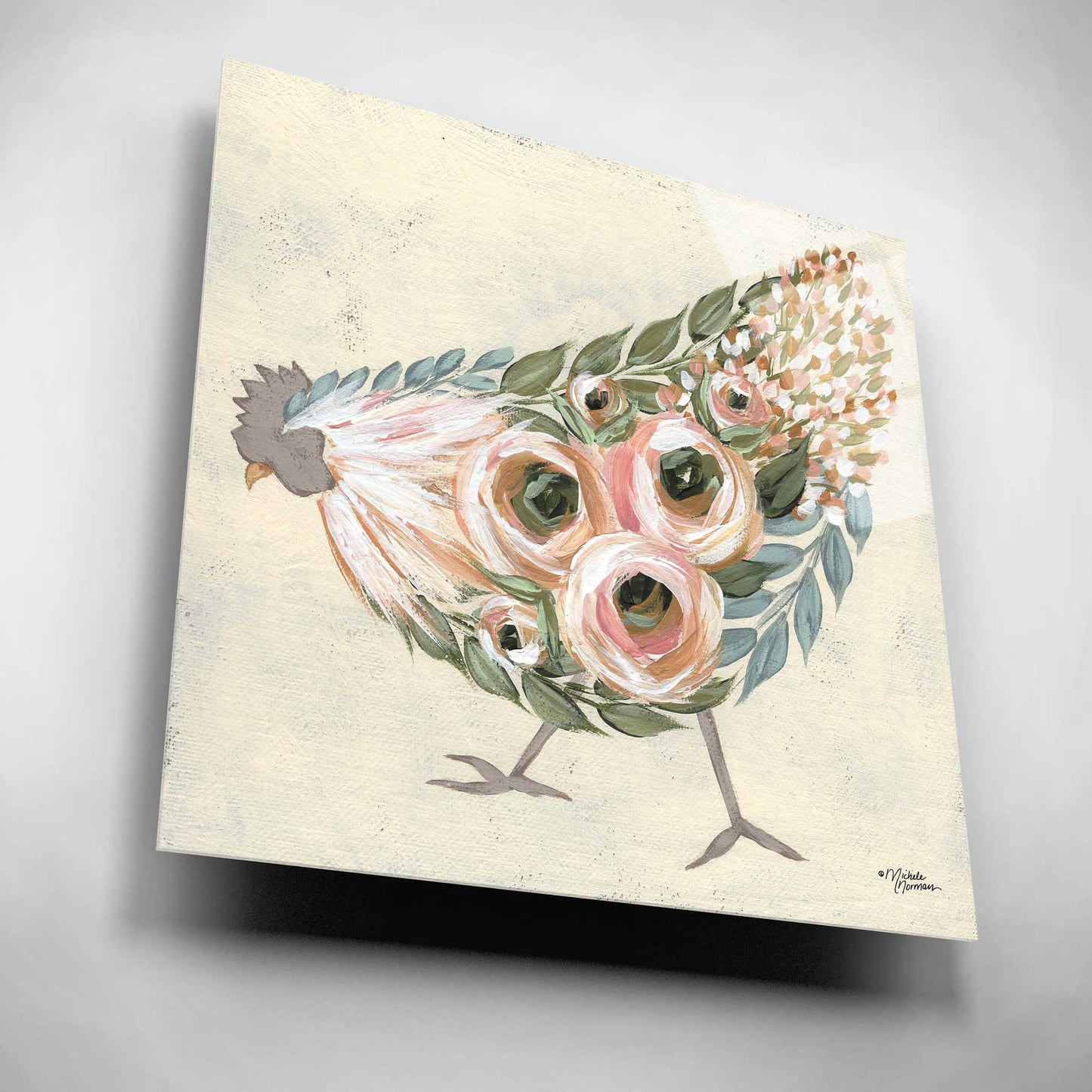 Epic Art 'Astrid the Hen' by Michele Norman, Acrylic Glass Wall Art,12x12