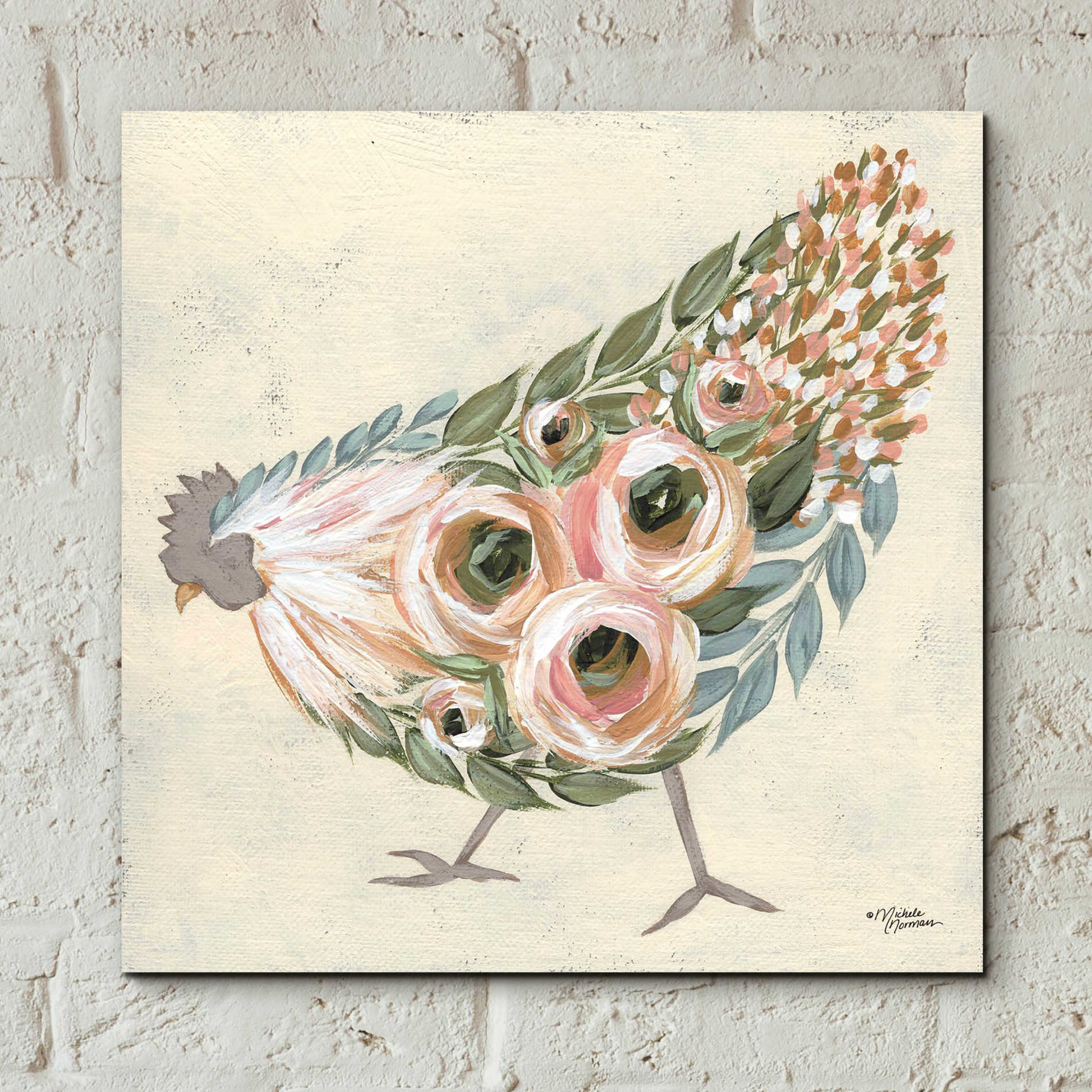 Epic Art 'Astrid the Hen' by Michele Norman, Acrylic Glass Wall Art,12x12
