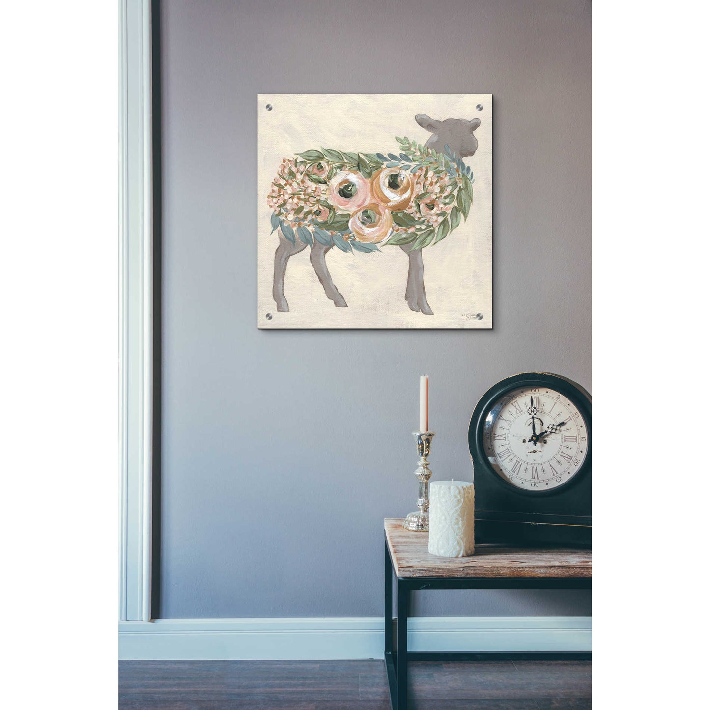 Epic Art 'Audrey the Lamb' by Michele Norman, Acrylic Glass Wall Art,24x24