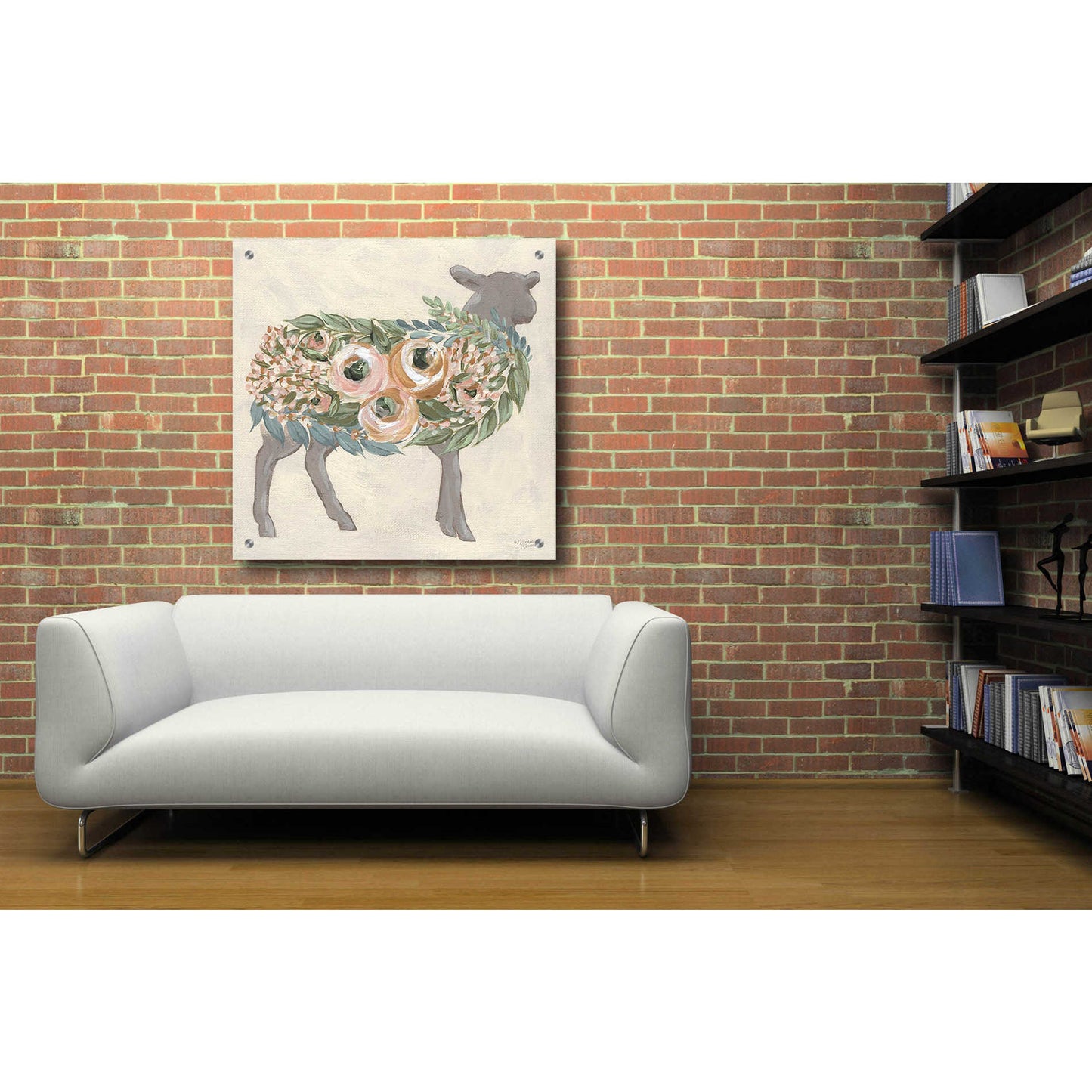 Epic Art 'Audrey the Lamb' by Michele Norman, Acrylic Glass Wall Art,36x36