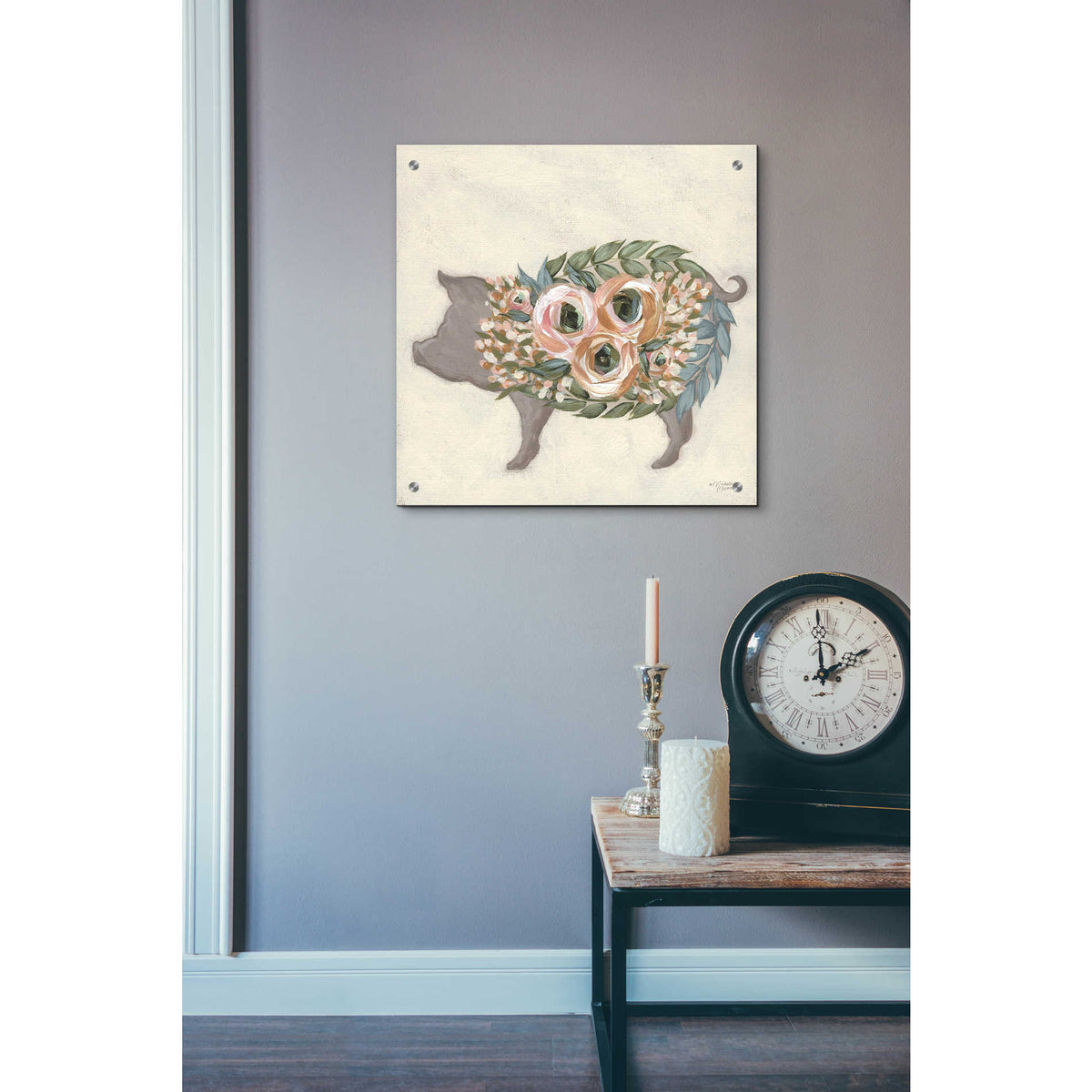 Epic Art 'Alice the Pig' by Michele Norman, Acrylic Glass Wall Art,24x24