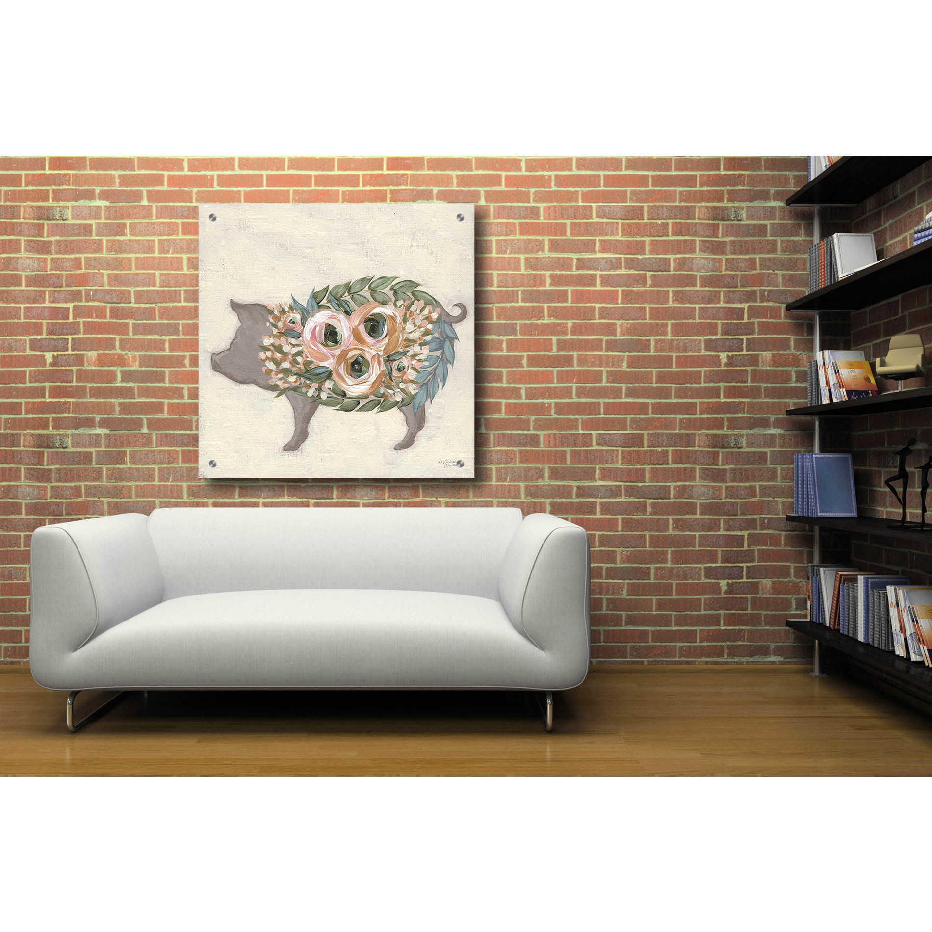Epic Art 'Alice the Pig' by Michele Norman, Acrylic Glass Wall Art,36x36