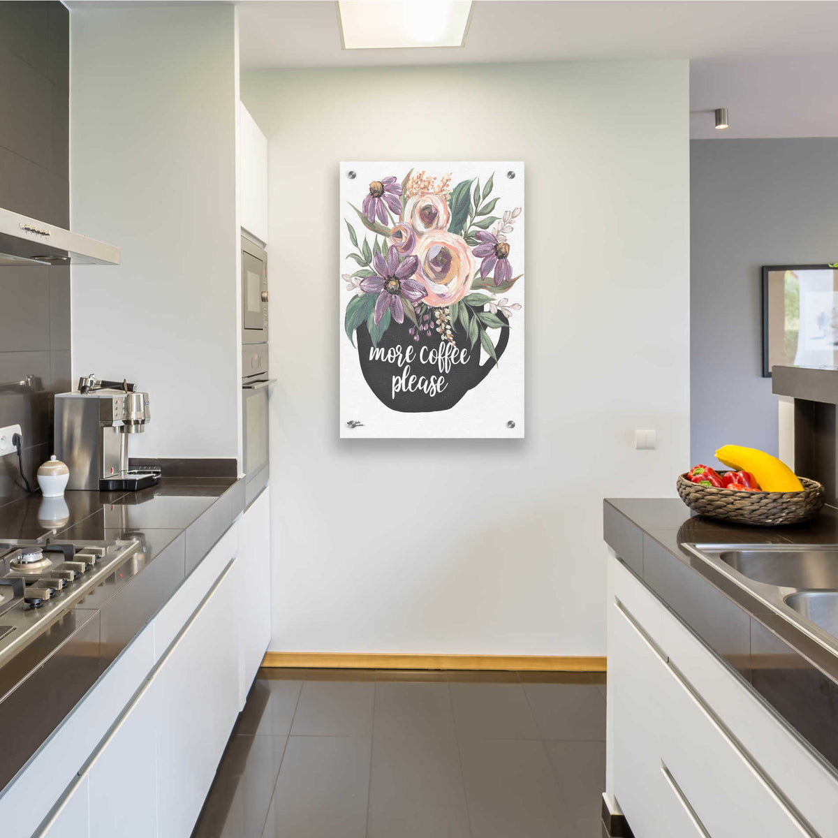 Epic Art 'More Coffee Please' by Michele Norman, Acrylic Glass Wall Art,24x36