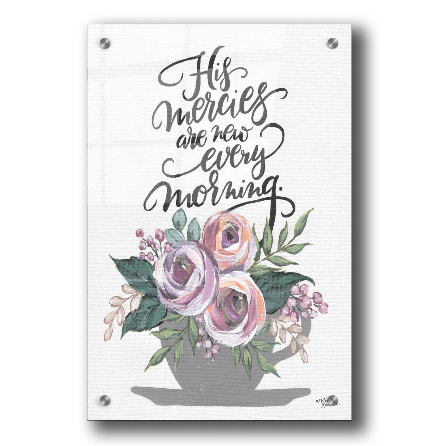 Epic Art 'His Mercies are New Every Morning' by Michele Norman, Acrylic Glass Wall Art,24x36