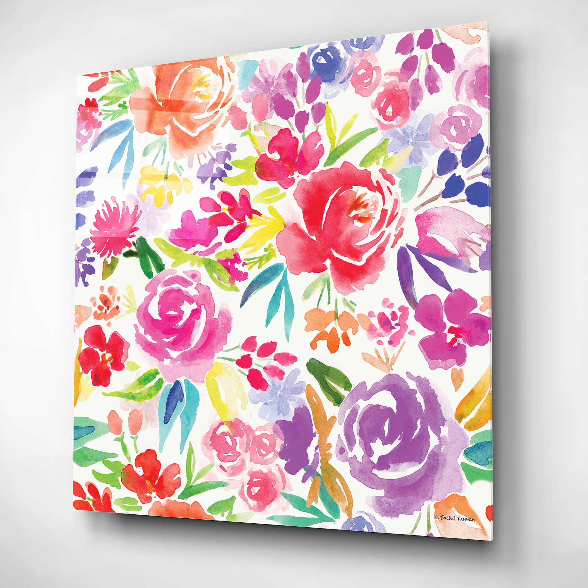 Epic Art 'Vibrant Floral Pattern' by Rachel Nieman, Acrylic Glass Wall Art,12x12