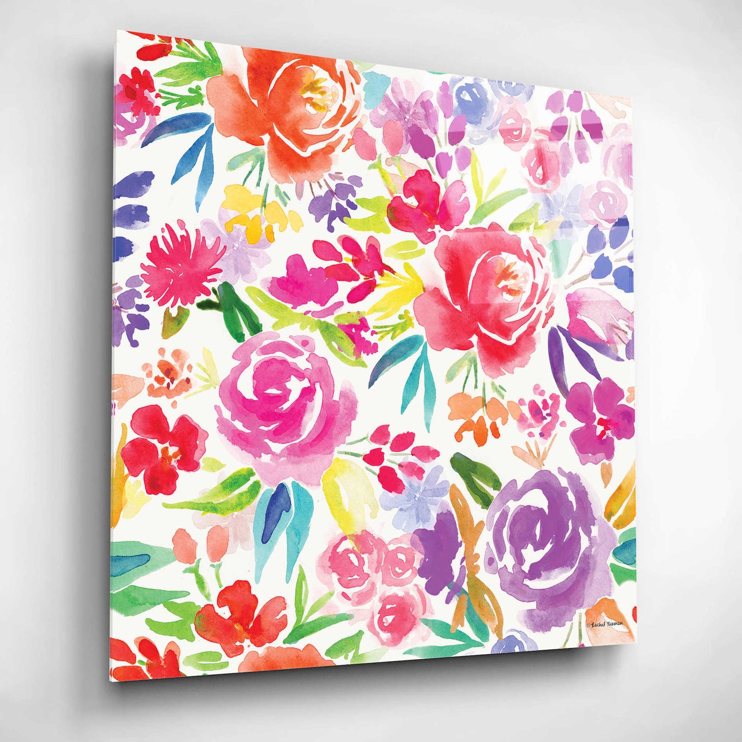 Epic Art 'Vibrant Floral Pattern' by Rachel Nieman, Acrylic Glass Wall Art,12x12