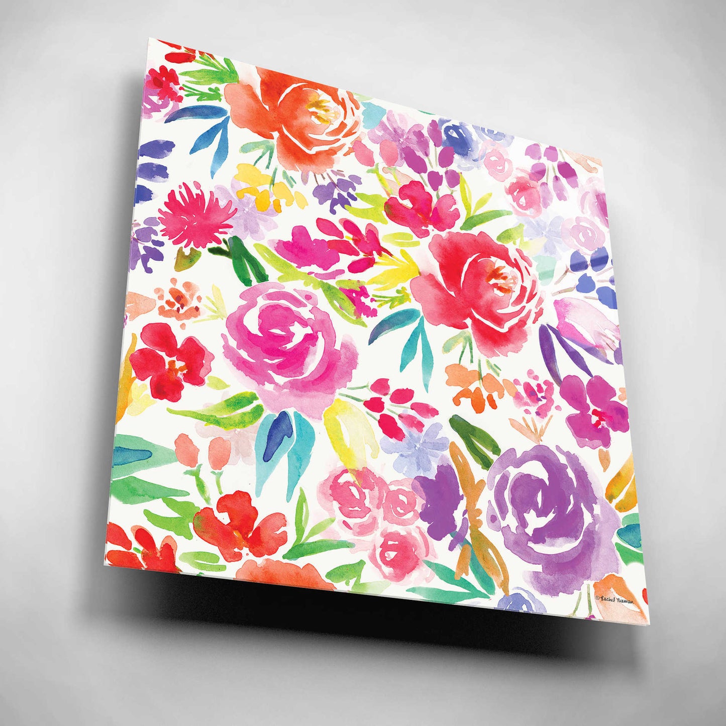 Epic Art 'Vibrant Floral Pattern' by Rachel Nieman, Acrylic Glass Wall Art,12x12